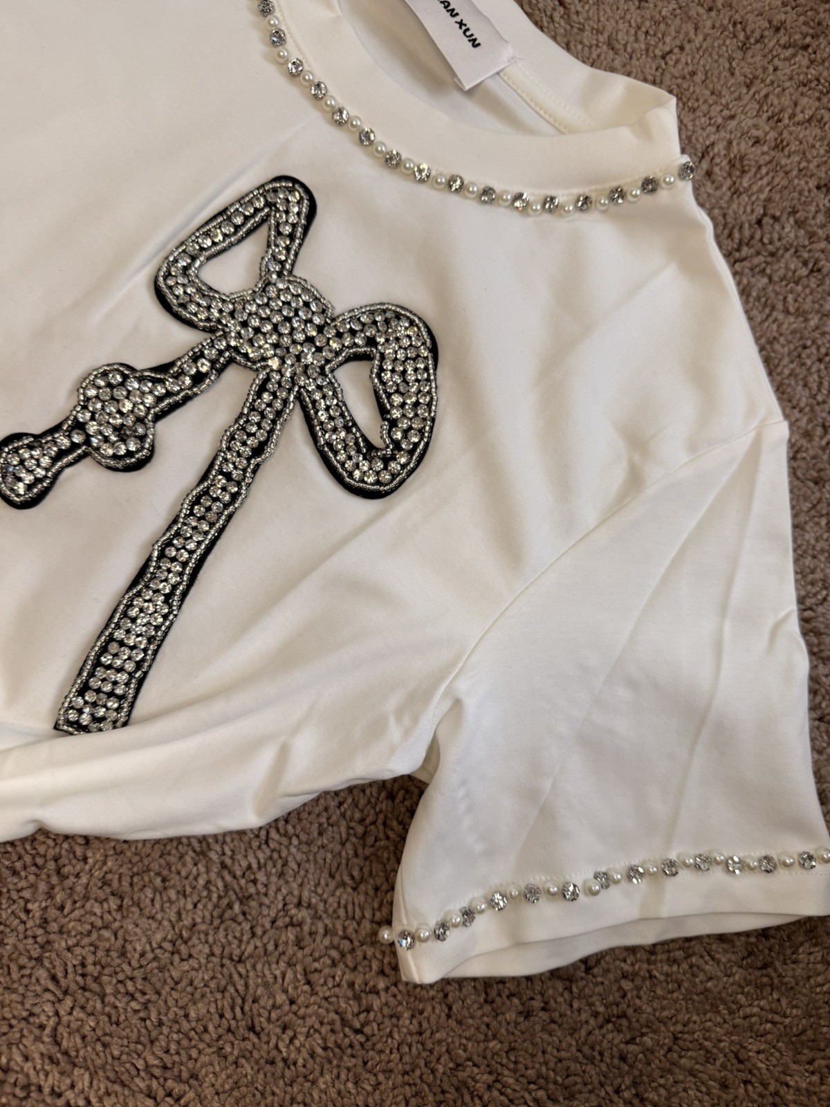 White T Shirt With Beautiful Applications