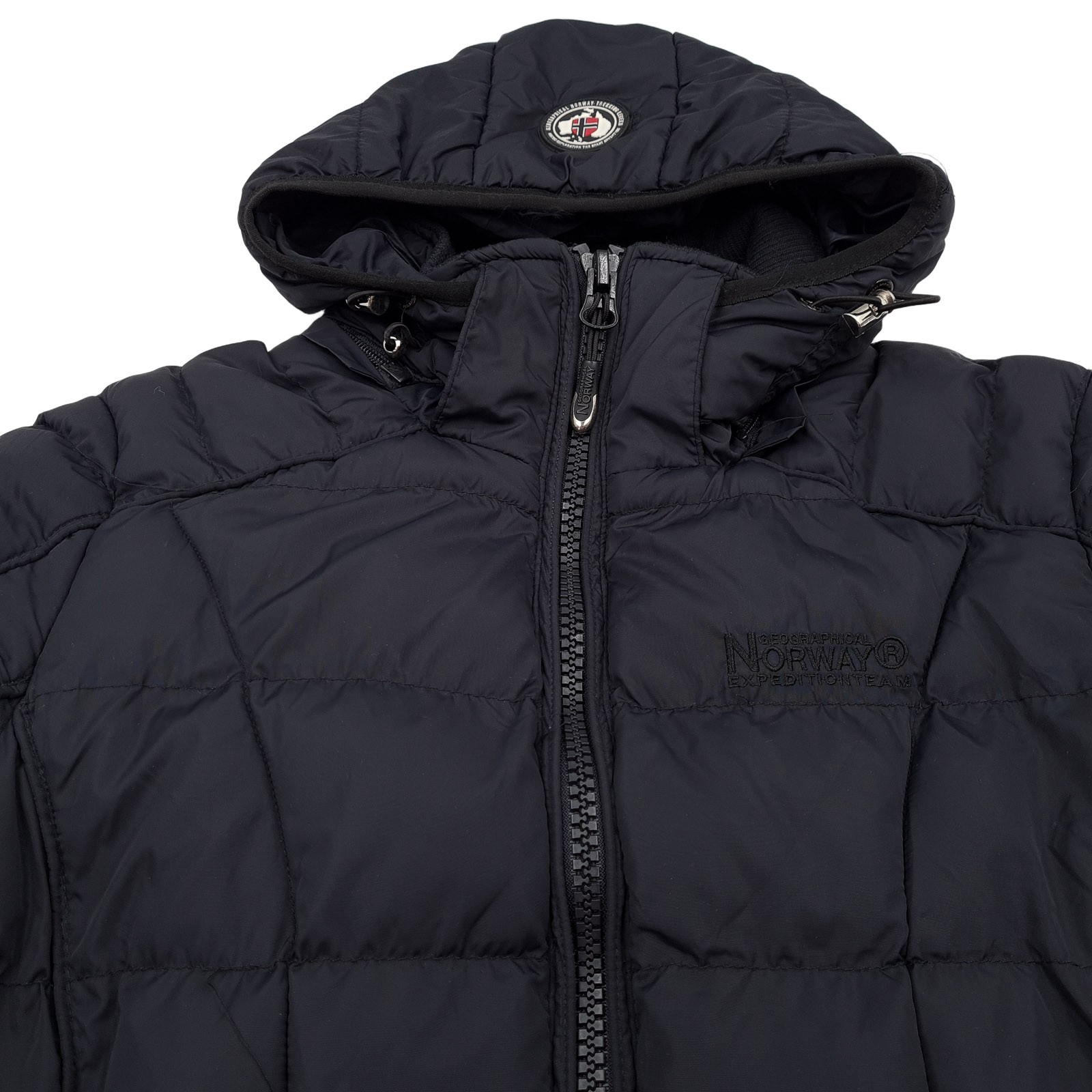 Geographical Norway Long Coat Black Water Resistant Hooded Women Zs2 Size M