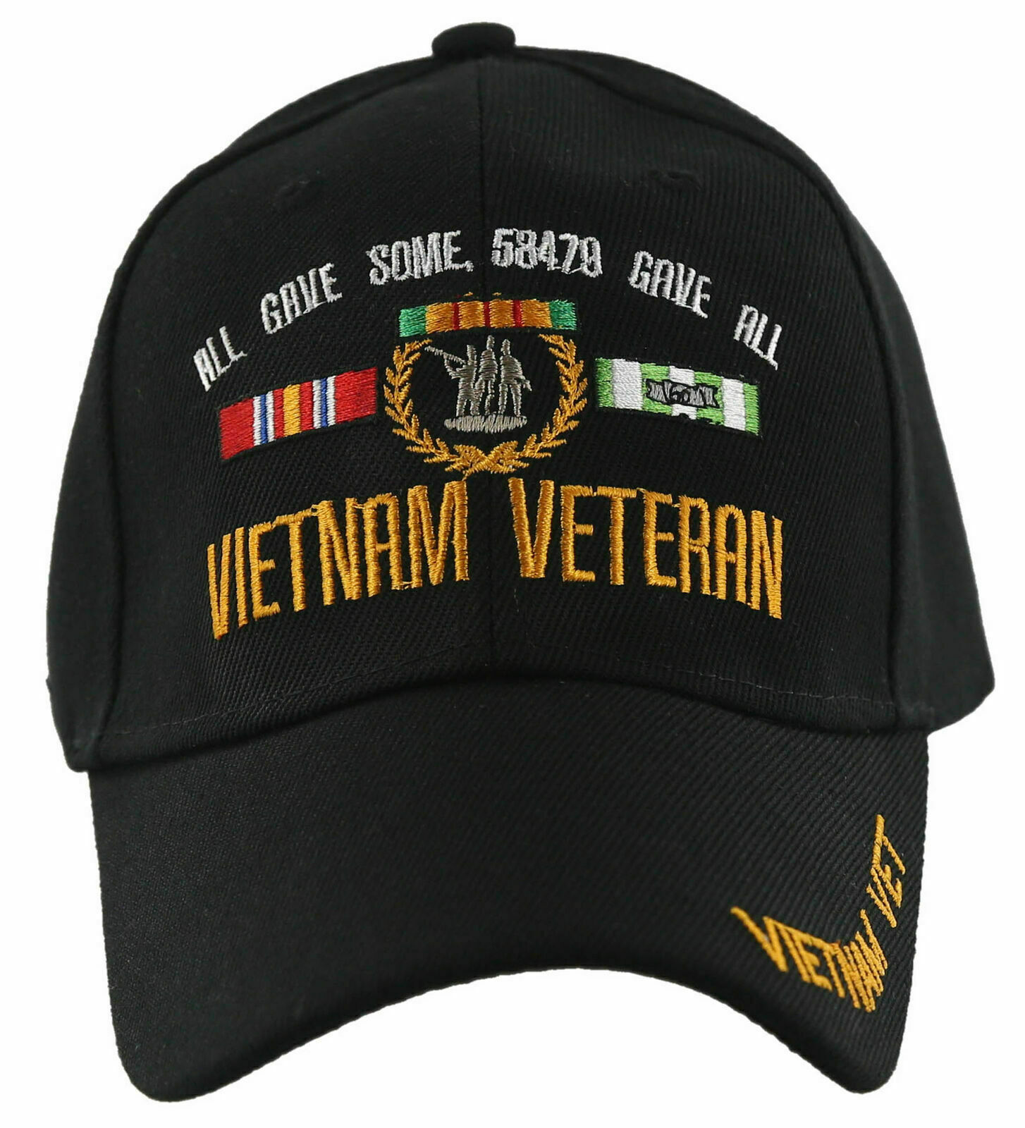 NEW! ALL GAVE SOME, 58479 GAVE ALL VIETNAM VETERAN BALL CAP HAT BLACK
