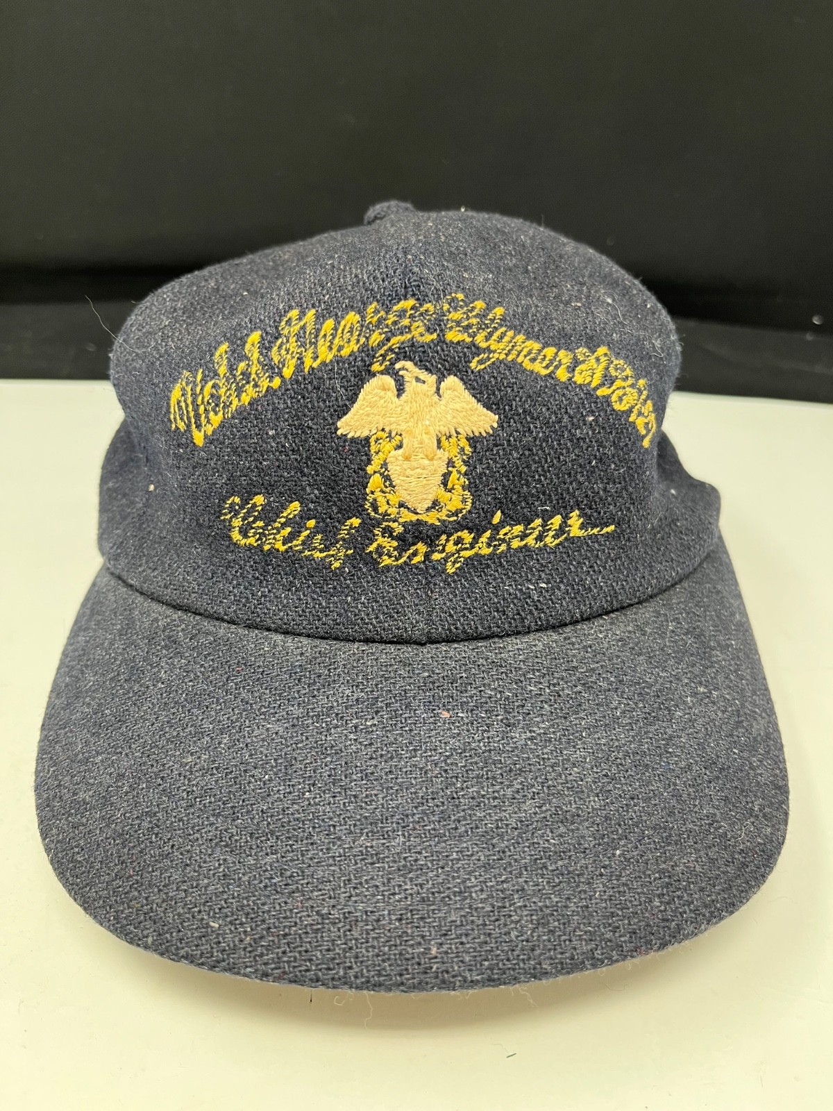 VINTAGE VIETNAM KOREA ERA USS GEORGE CLYMER APA-27 BLUE WOOL BASEBALL CAP AS IS