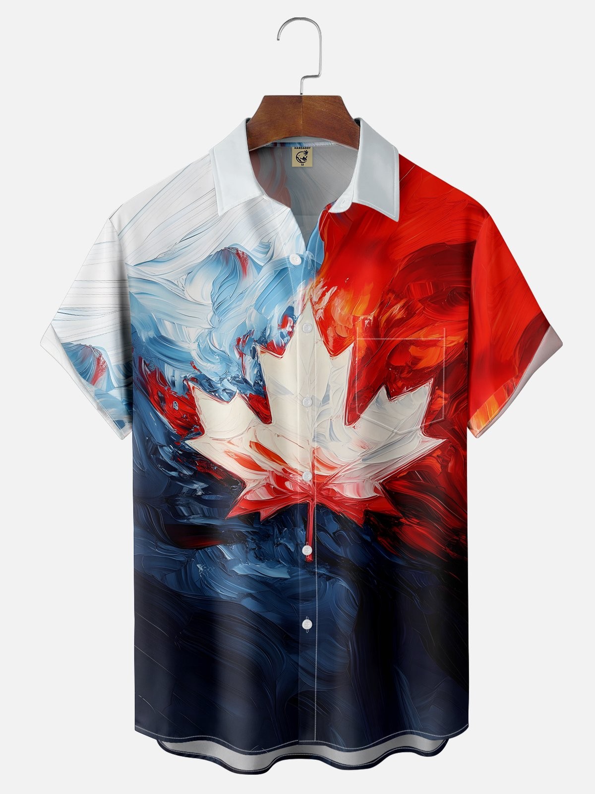 Canada Day Maple Leaf Chest Pocket Holiday Shirt