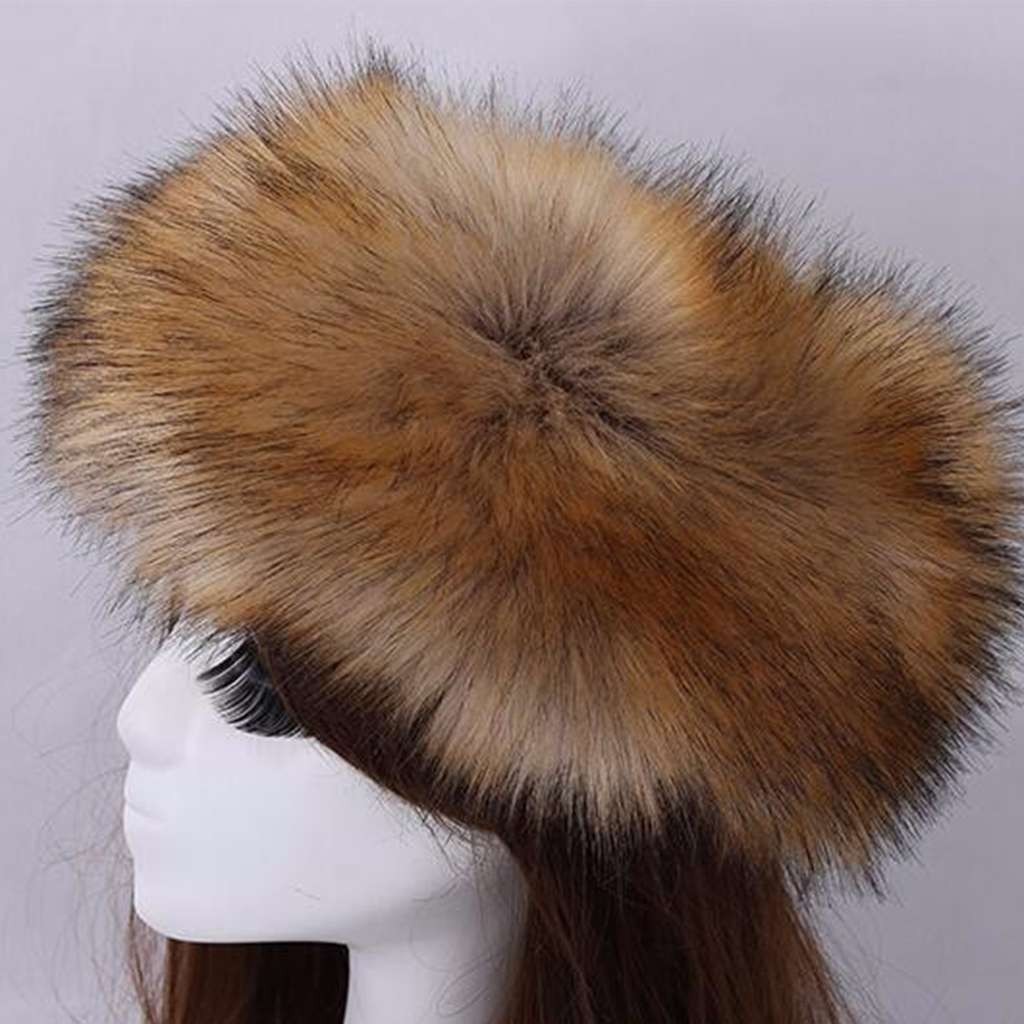 Women Soft Russian Thick Fluffy Fox Faux Fur Mongolian Hat Winter Ear Warmer Ski