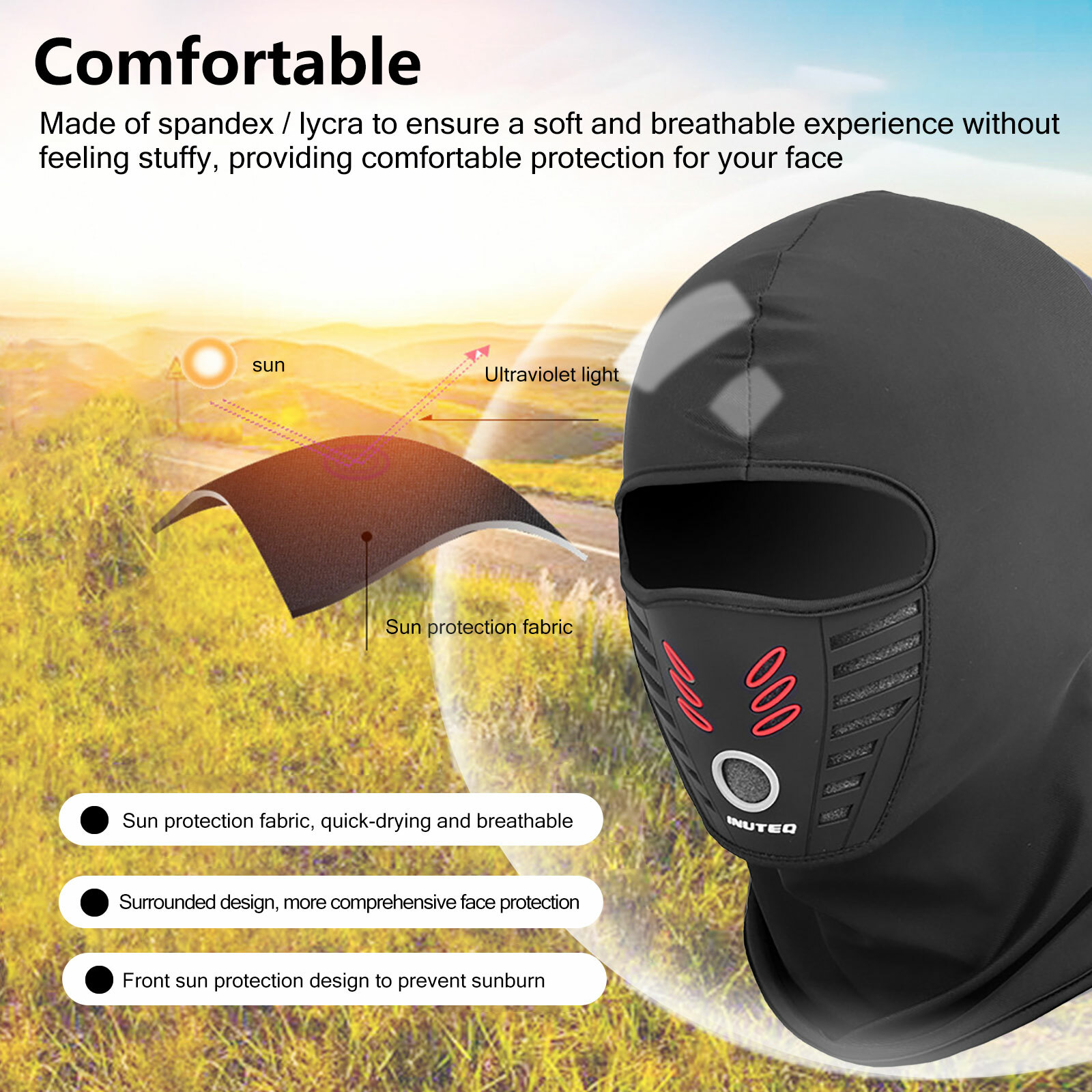 Outdoor Stretch Face Mask Covers Summer Windproof Riding Bicycle Ninja Hood Hat