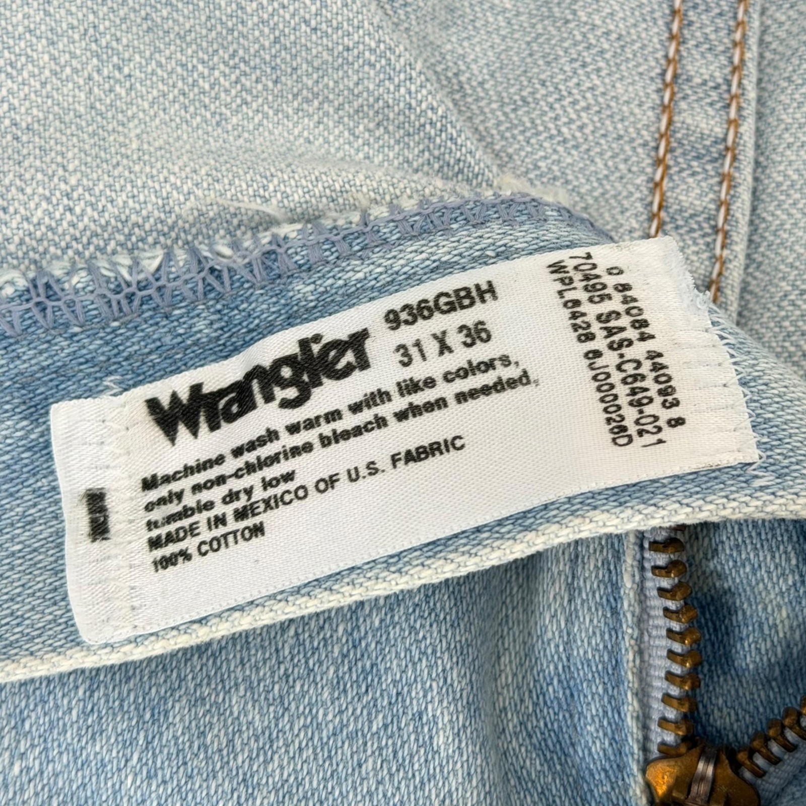 NEW Wrangler 936GBH Cowboy Cut Slim Fit Jeans Mens 31×36 (fits 30×36) Light Wash