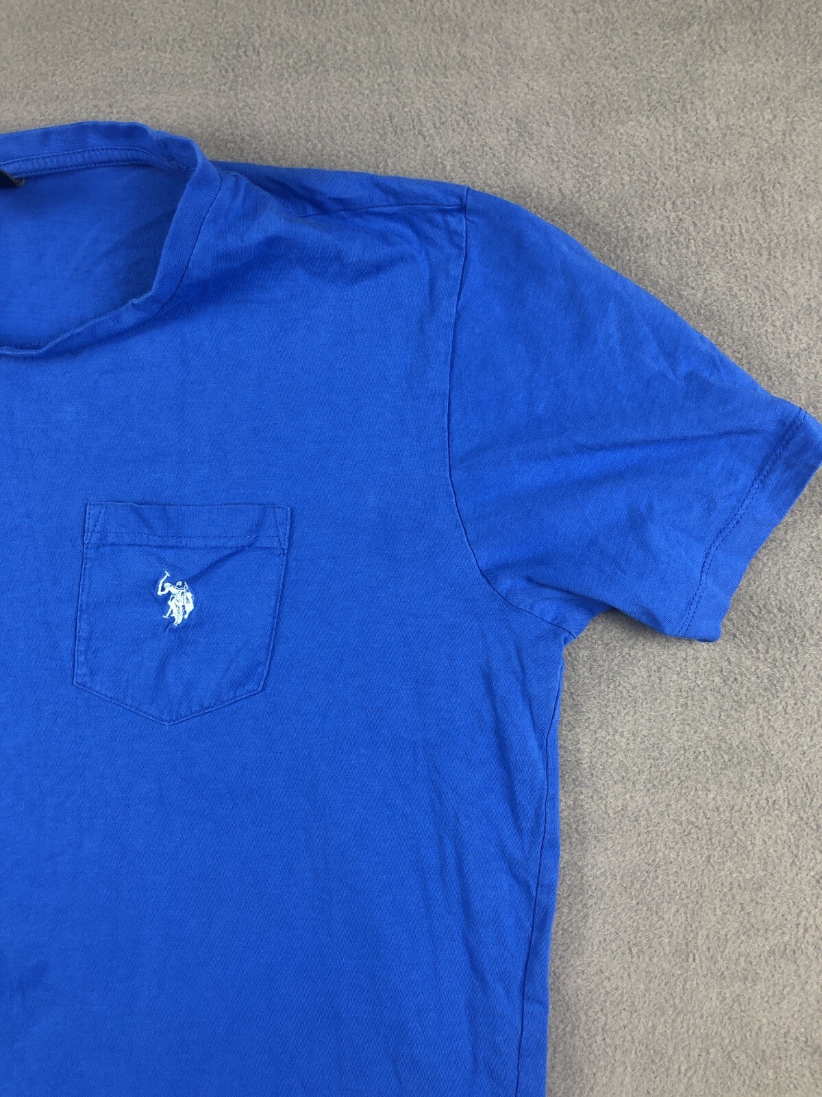 U S Polo Assn Shirt Mens Size M Blue T-Shirt Short Sleeve Crew Neck Pocket Basic
