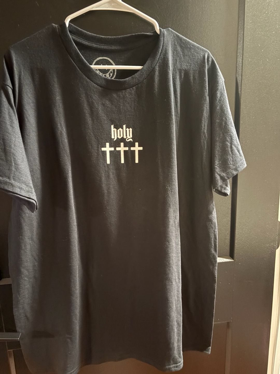 Holy Skull Psalms 23:4 Graphic T-Shirt Black