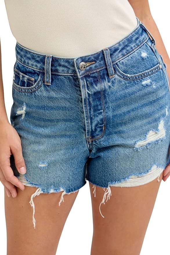 Judy Blue High Waist Rigid Magic Destroy Cut Off Shorts