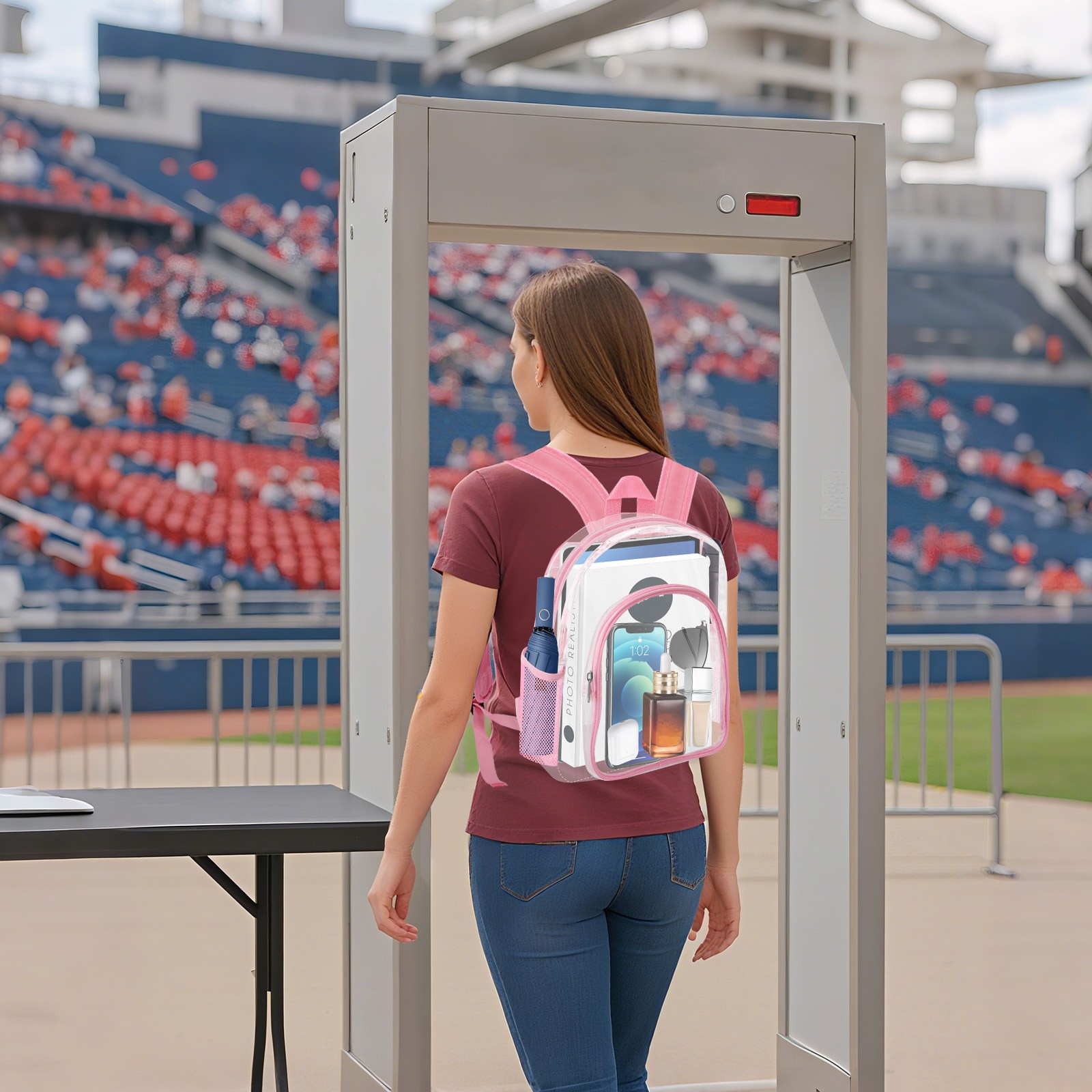 Clear Backpack 11.4×8.6×4.7″ Transparent Bag w/ Adjustable Straps for Any Events