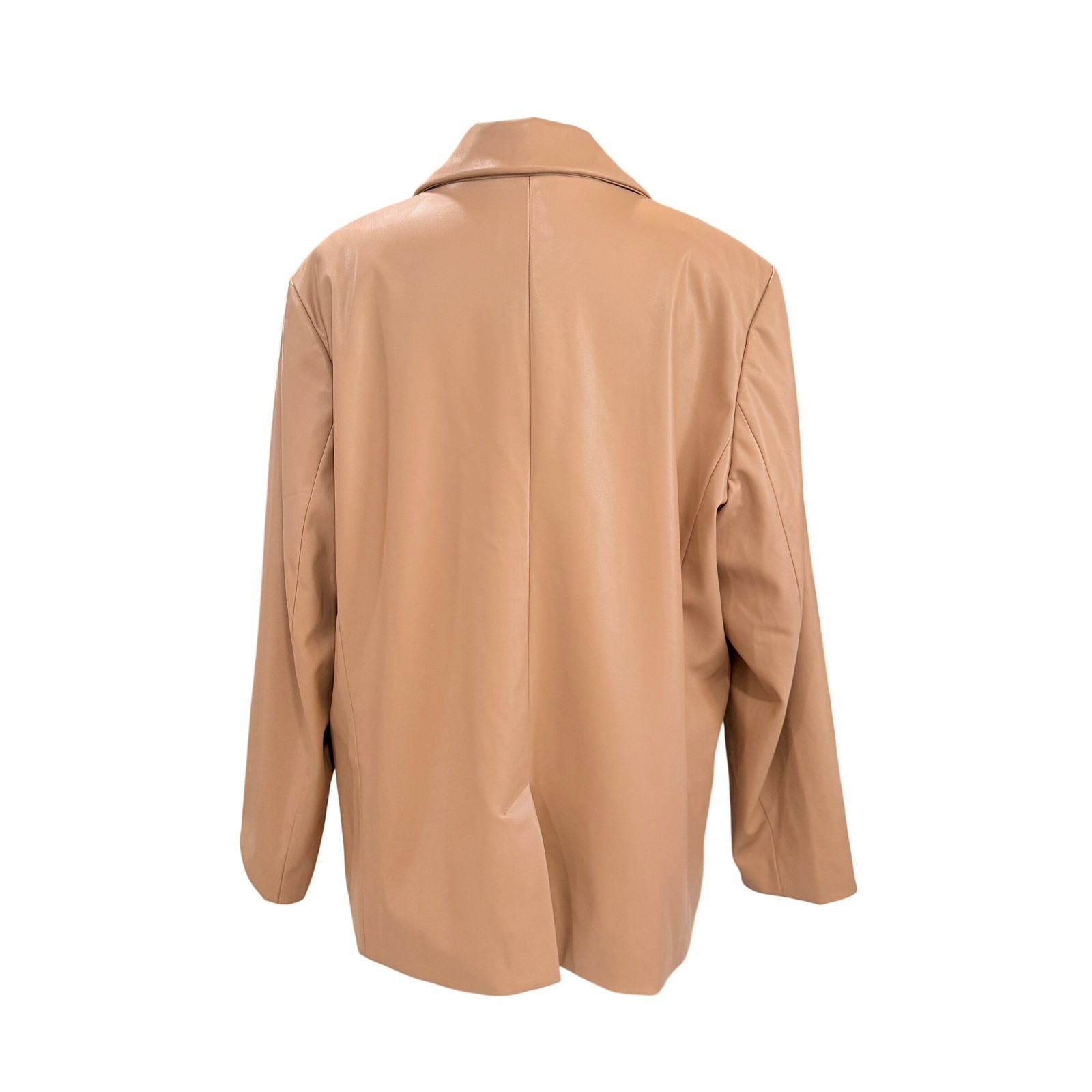 Camel Faux Leather Blazer Old Money Quiet Luxury Minimalist Corpcore XXL