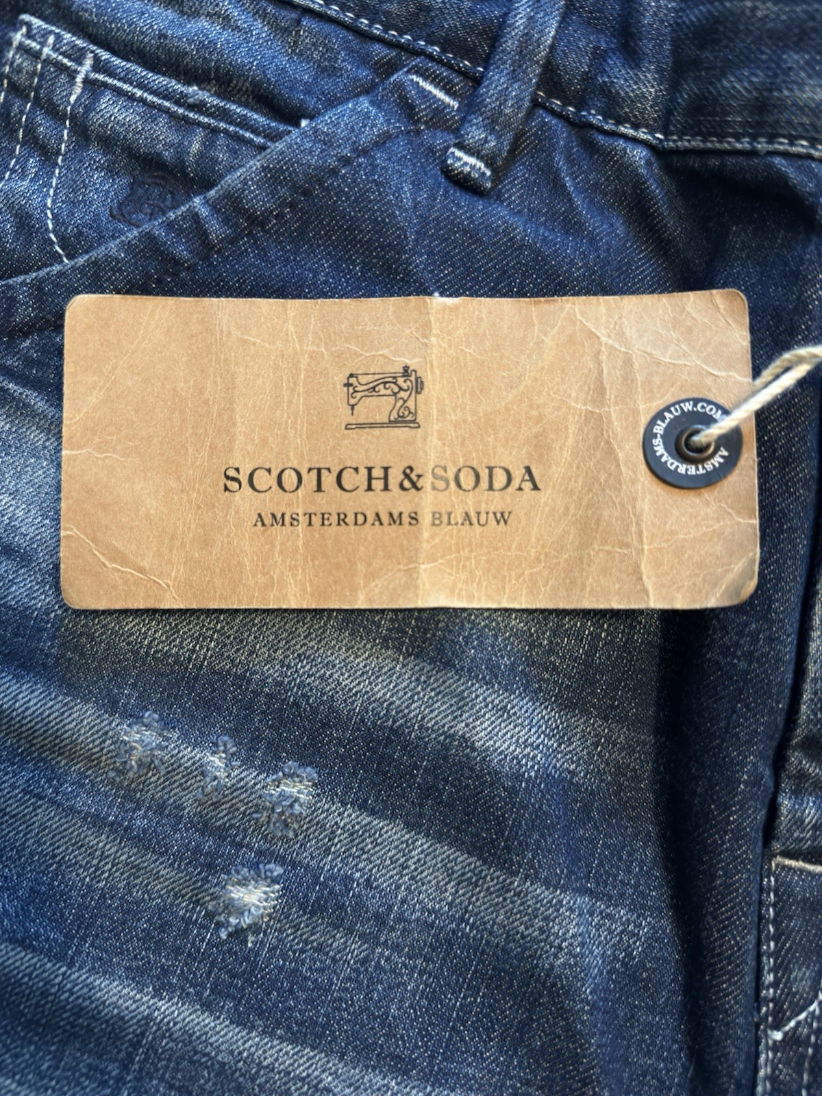 Scotch & Soda Amsterdams Blauw Men’s Skinny Dark Wash Denim Jeans Blue NWT
