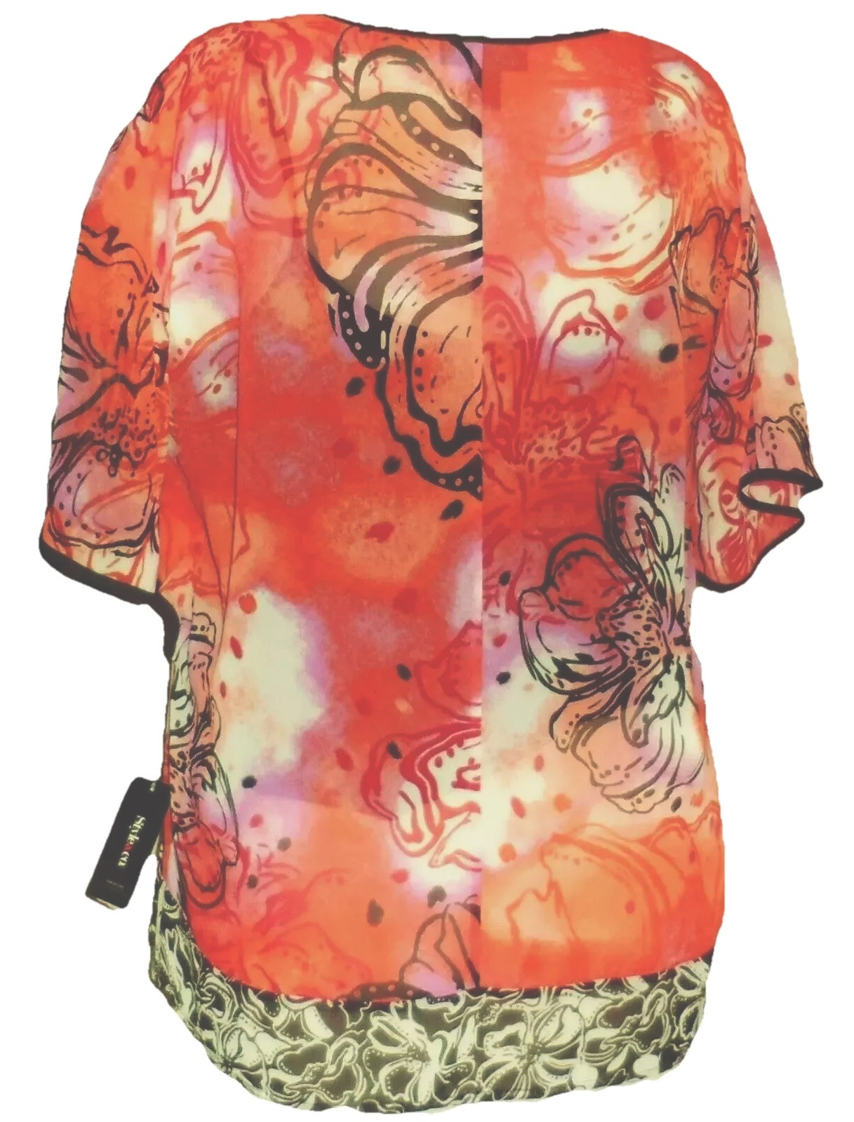 New W Tags! Style & Co Red Floral Flowy Chiffon Tunic & Camisole Sz 16 Washable!