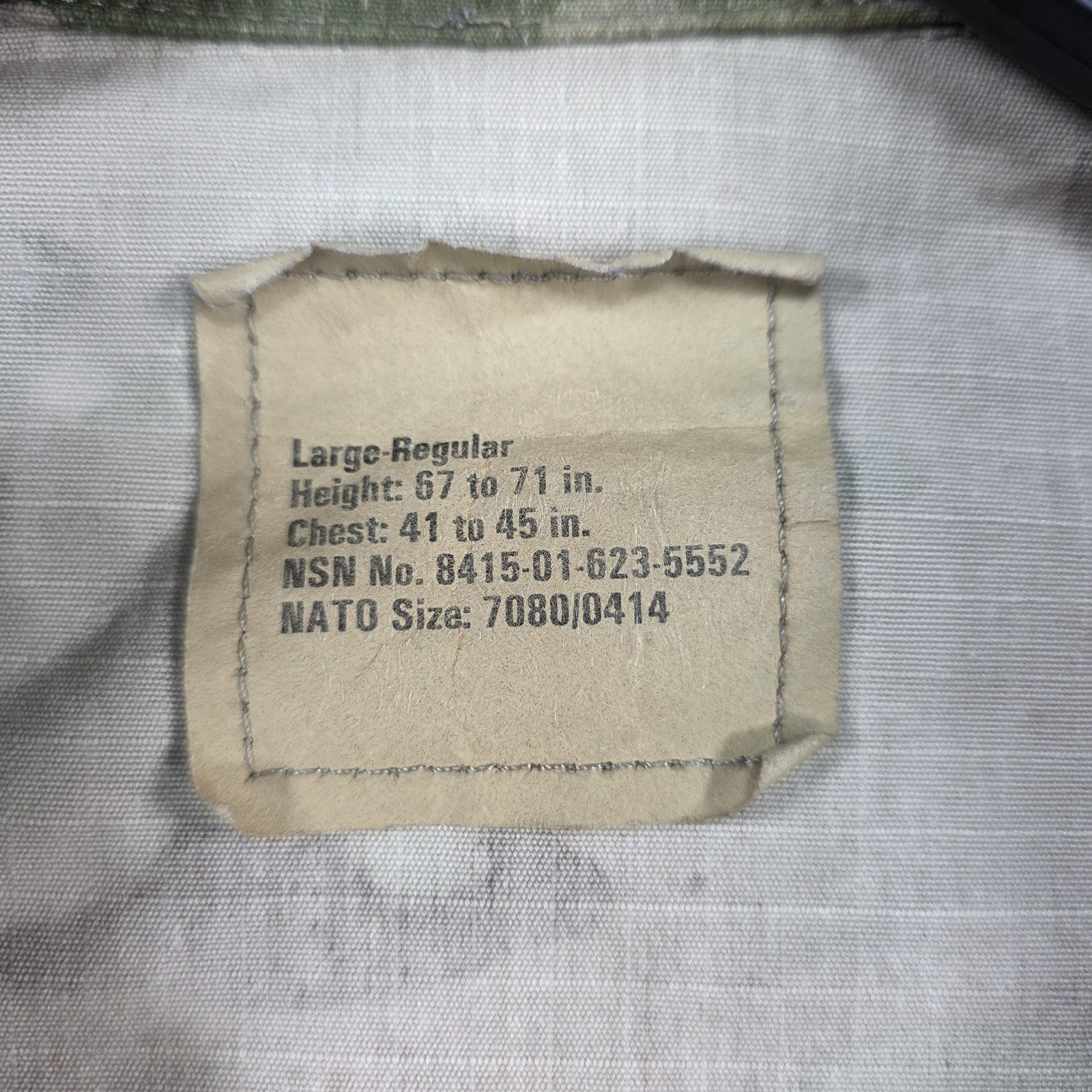 US Army ACU Jacket Mens Large Regular OCP Camo 50/50 NyCo NSN 8415-01-623-5552