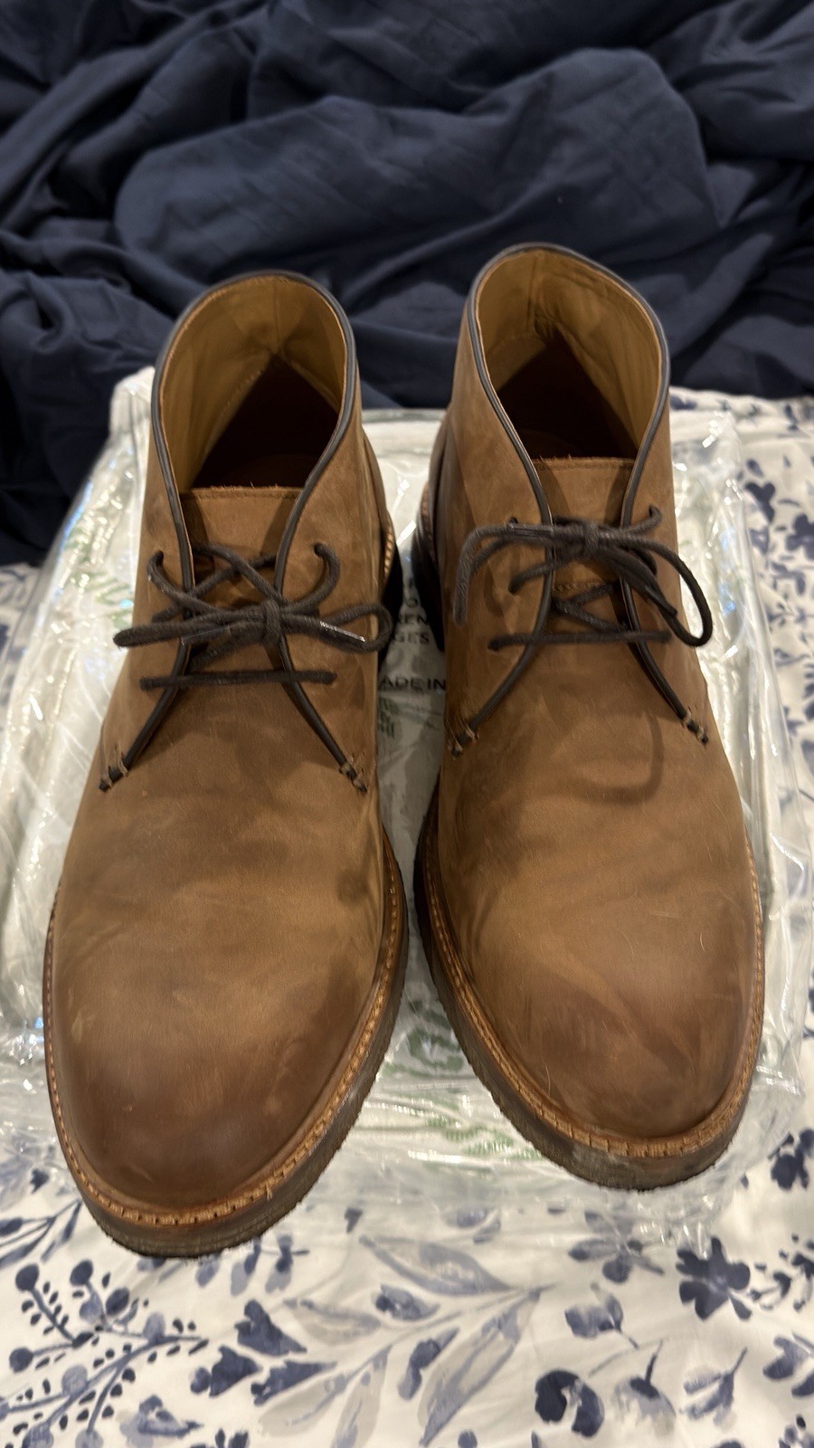 Johnston & Murphy Calder Chukka Boots Brown Oiled Full Grain Leather Size 13 M