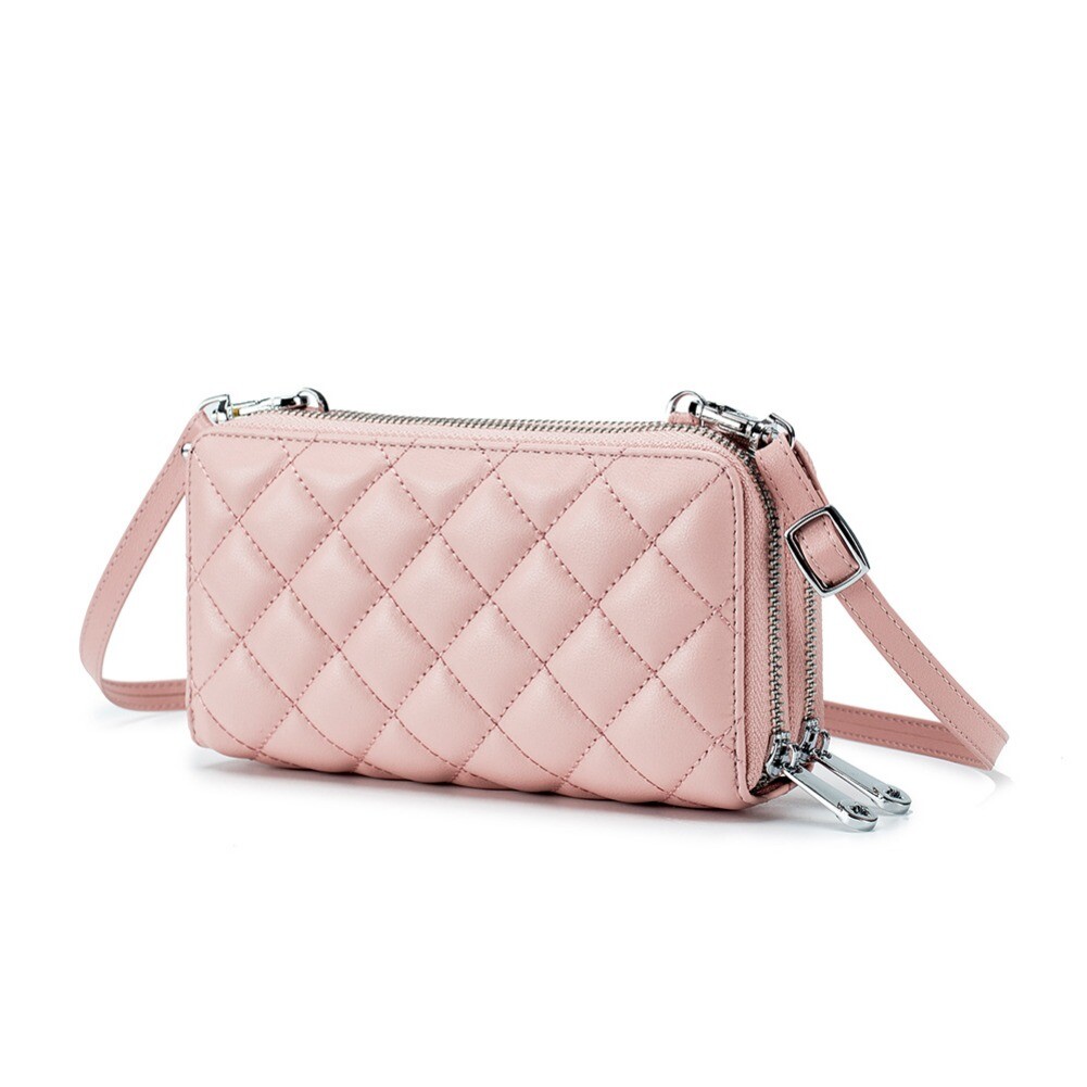 Womens Small Crossbody Bag Genuine Leather Shoulder Handbag Zip Cellphone Wallet