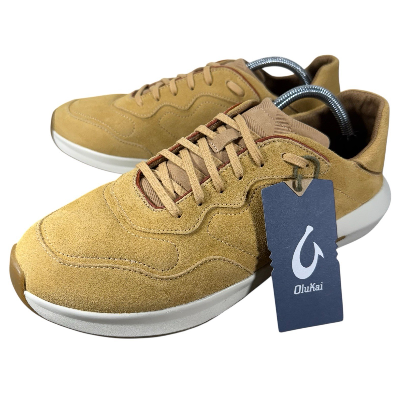 OluKai Sneakers Koheo Suede Leather Golden Tan Size Men’s 10.5 Shoes NWT