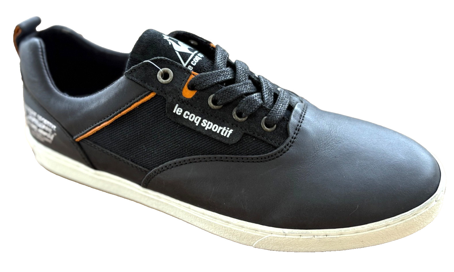 Le Coq Sportif Monceau Men’s Black Leather Sneakers Shoes US-9 Trainers EU-42