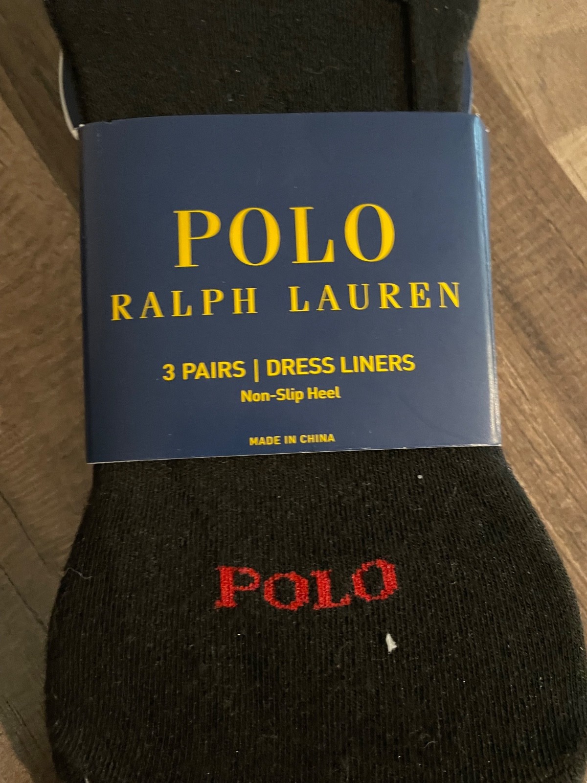 Polo Ralph Lauren 3 Pairs Dress Liners Black Socks Men’s Shoe Size 6-12.5 NWT