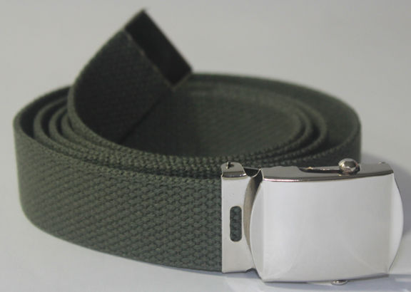NEW ADJUSTABLE 56″ INCH ASSORTED CANVAS MILITARY WEB UNIFORM BELT CHROME BUCKLE
