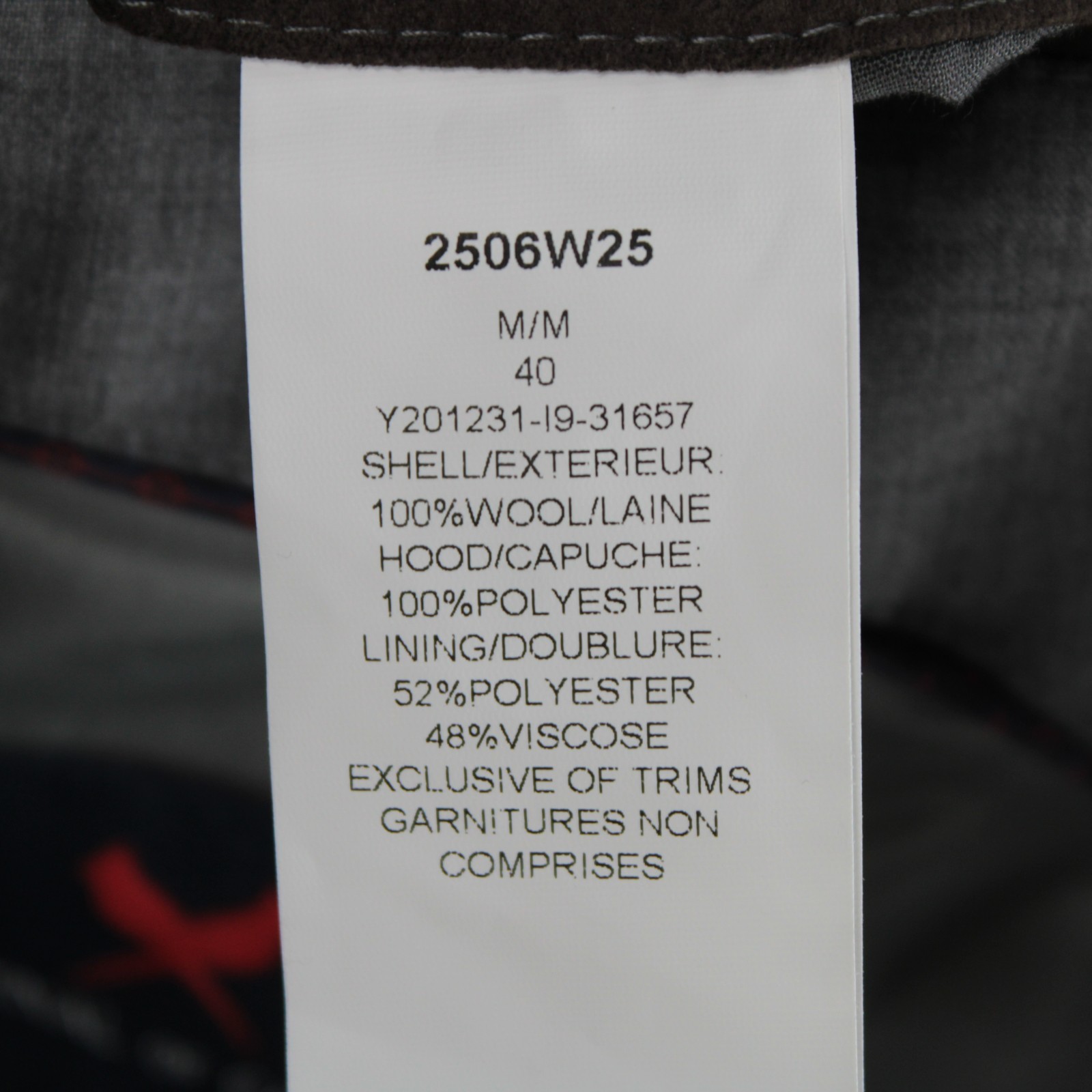 Cardinal of Canada NWD Wool Quilted Jacket w/ Hood Size M (40 US) In Gray