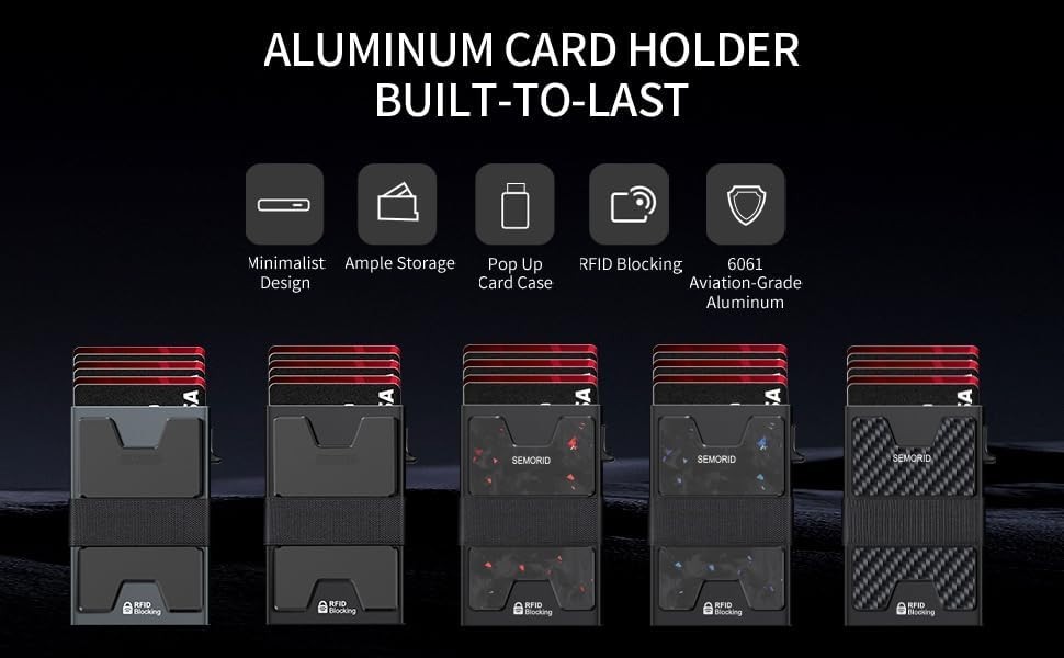 Billetera De Metal Para Hombre Con Clip Dinero Tarjetero Cartera De Bloqueo RFID