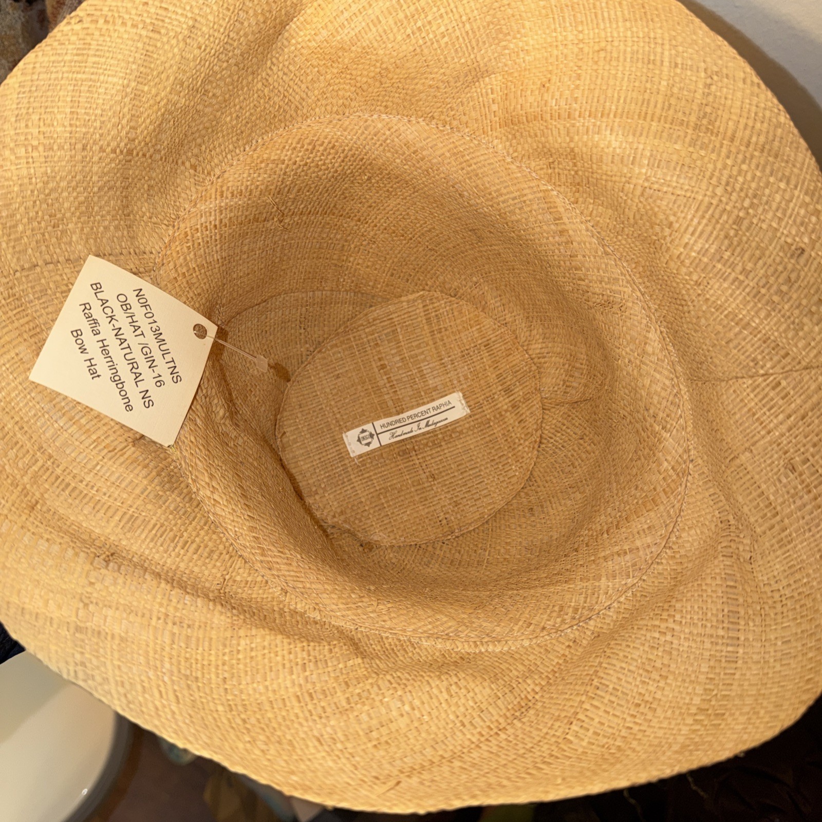 ONIGO Handmade Woven Madagascar Raphia Fedora Sun Hat Variegated Neutral Tones