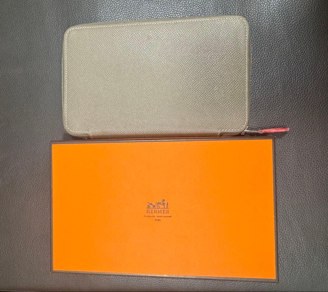HERMES Leather Agenda Cover Grey 18cm 7.1in Pre-owned Unisex
