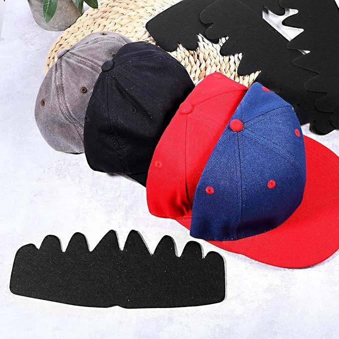10 PCS Black Baseball Caps Inserts, Flexible Washable Hat Shaper Insert…