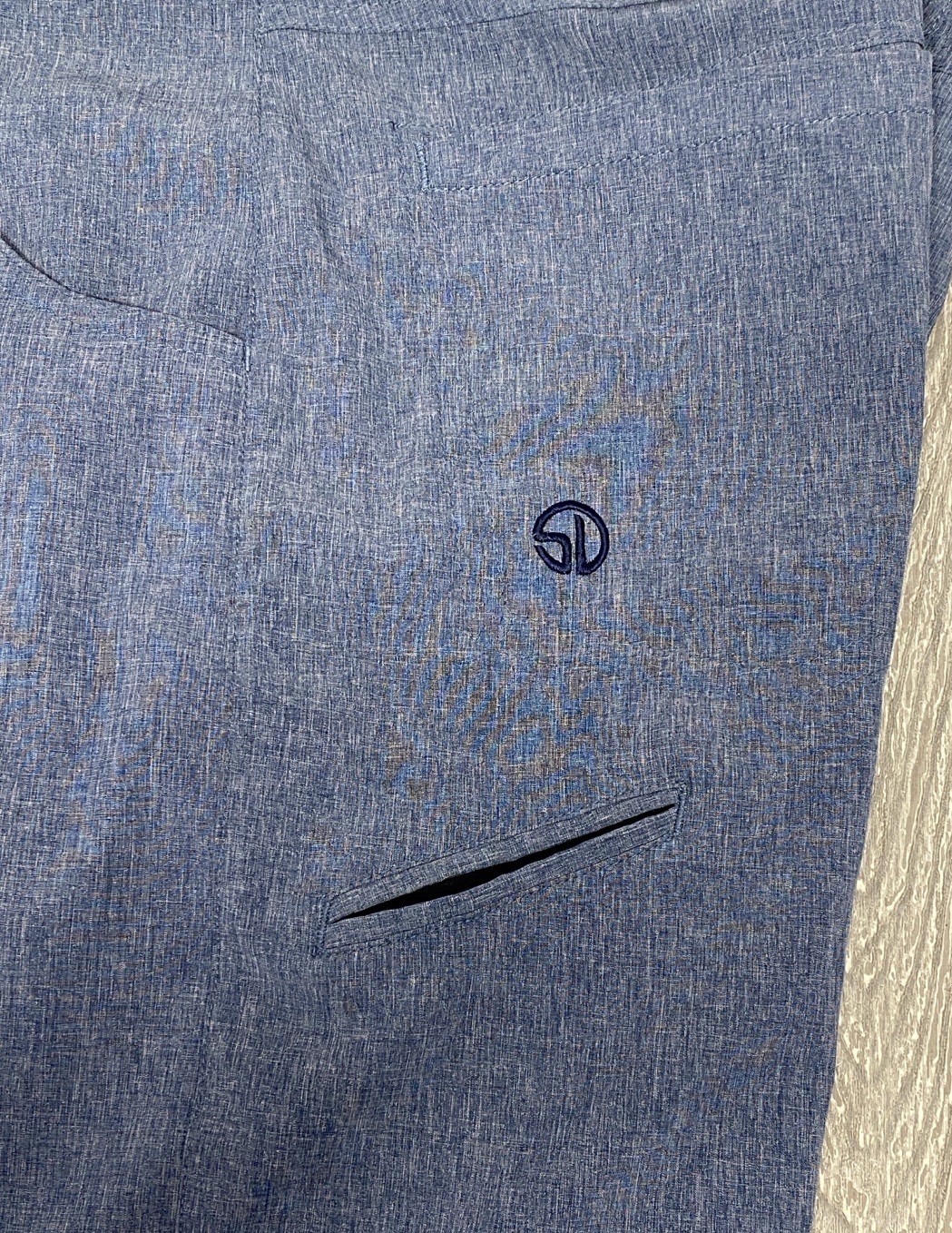 Straight Down Shorts Men’s Blue Chino Golf Casual Flat Front 10”Inseam Size 34