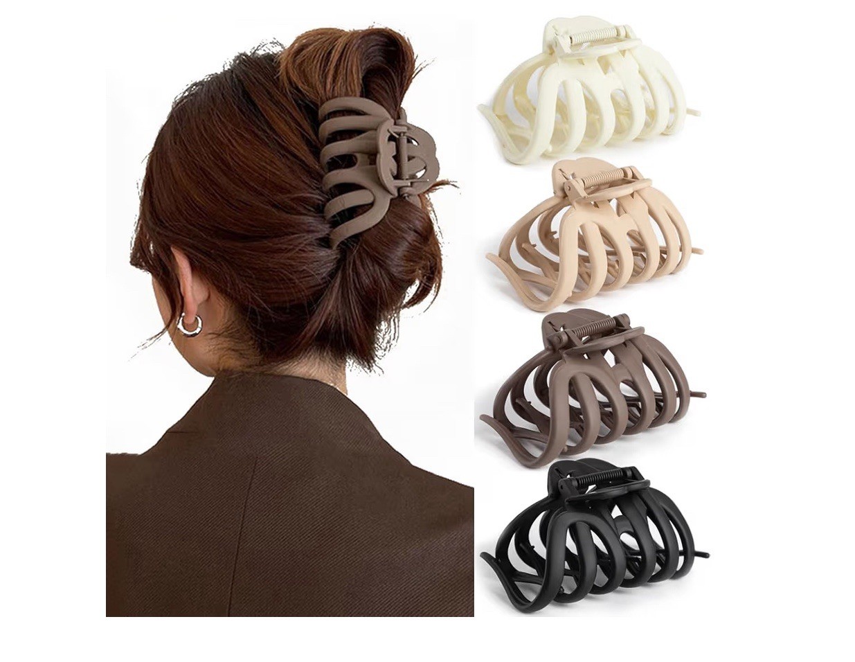 4 Pcs Octopus Claw Clips Octopus Hair Claw Clips for Women 3.8″ Large Hair Claw