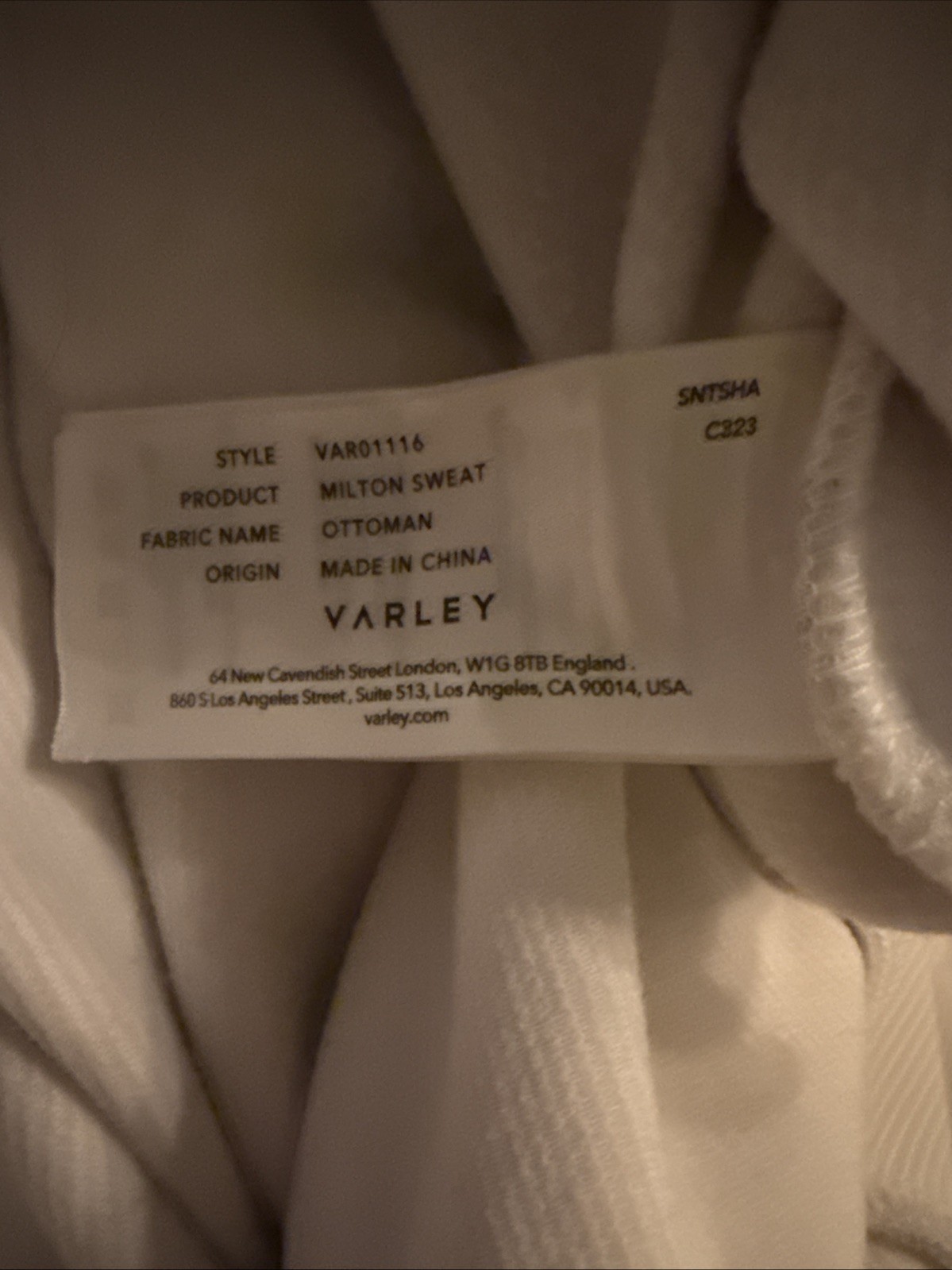 Varley Milton Sweat Pullover Sweater Ribbed White Cowl Neck Women’s XS