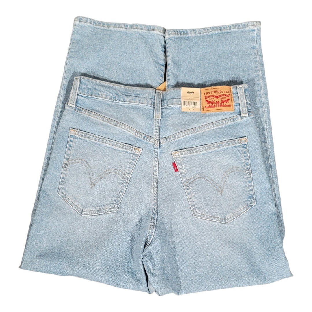 Levi’s Ribcage High Rise Straight Ankle Jeans 30×27 NWT Button Fly Light Wash