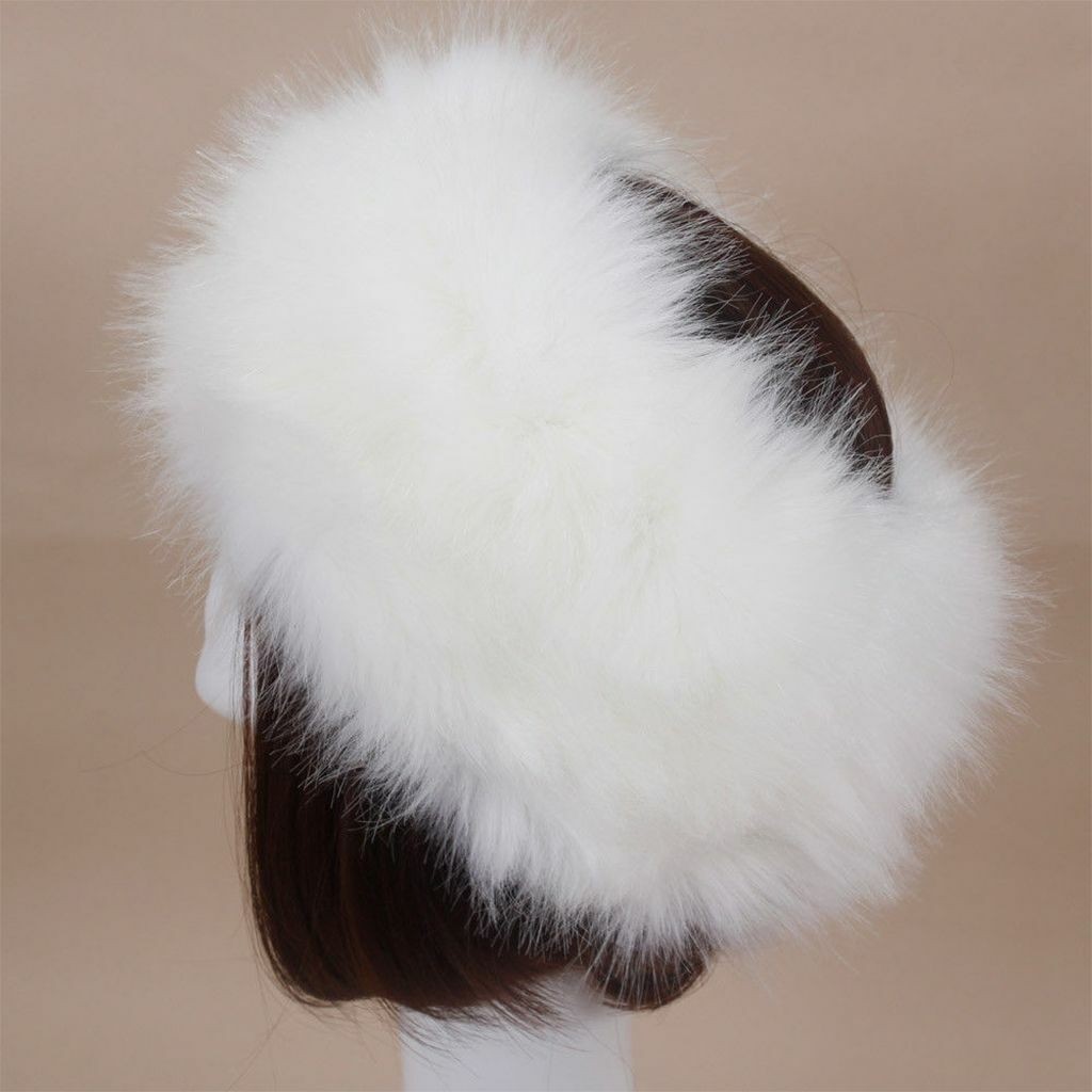 Women Winter Russian Fluffy Faux Fur Headband Hat Thick Ear Warm Snow Ski Cap