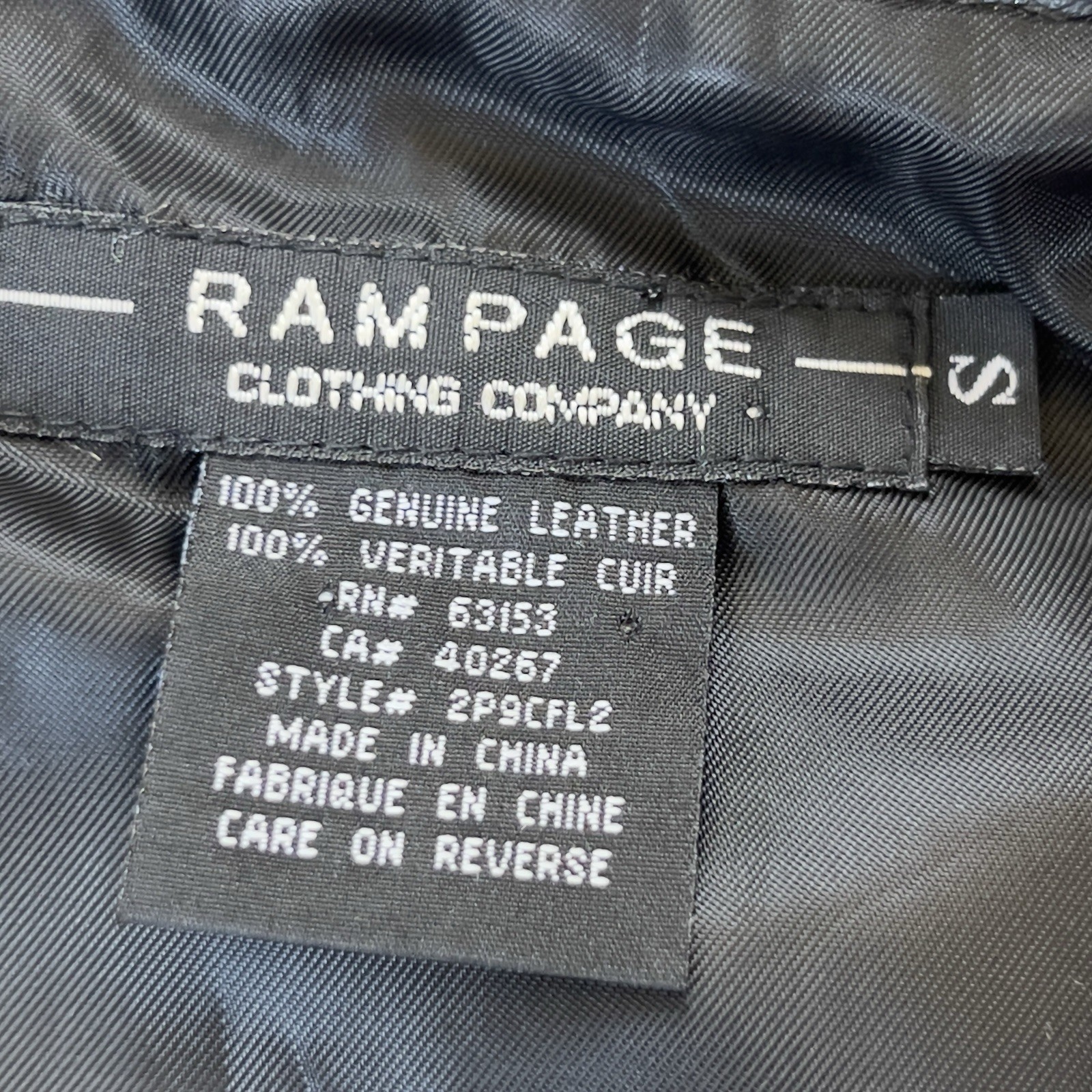 Y2k vintage Rampage Women’s Black Genuine Leather Button-Front Collared Jacket S
