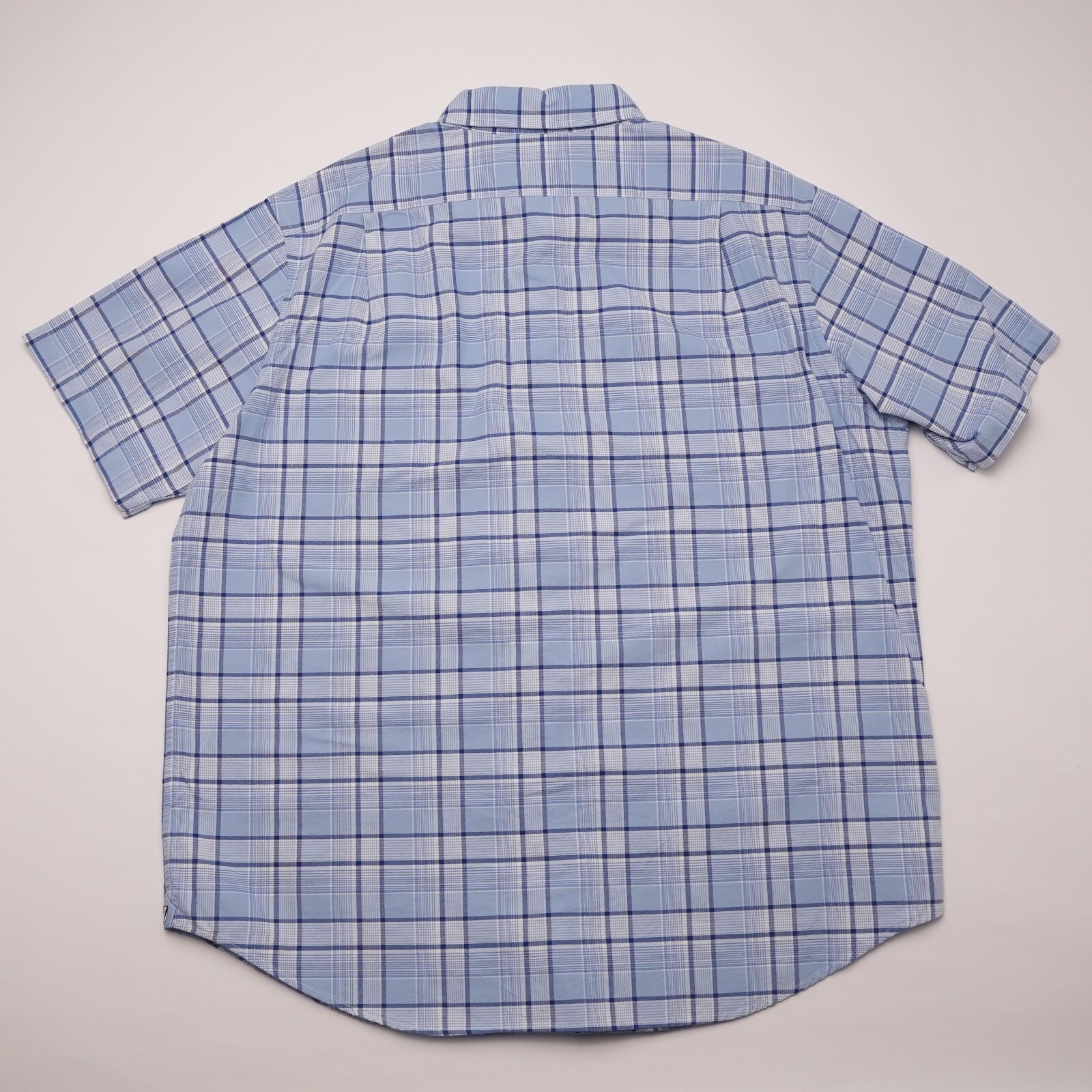 Cremieux Men’s Short-Sleeve Shirt XL Blue Check 100% Cotton NWT $75