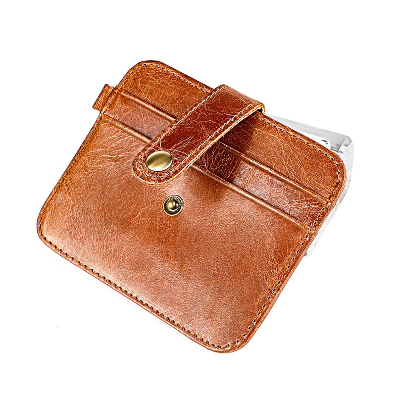 RFID Blocking Card Wallet with Hasp Coin Pocket Vintage Leather Small Wallet USA