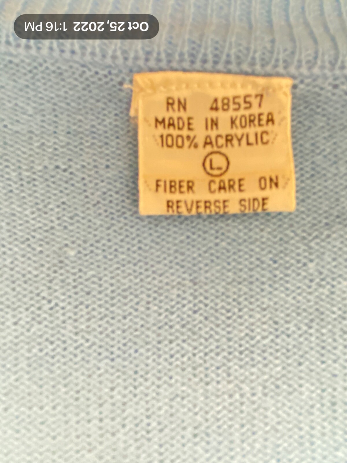 Vtg ‘Team Spirit 84 Republic of Korea’ Blue Mens Pullover Sweater V-Neck Size L