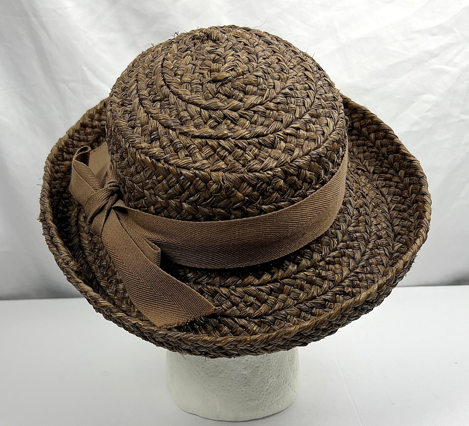 Kaminski Australia Dark Brown Raffia Sun Hat Handmade in Madagascar Women’s OS