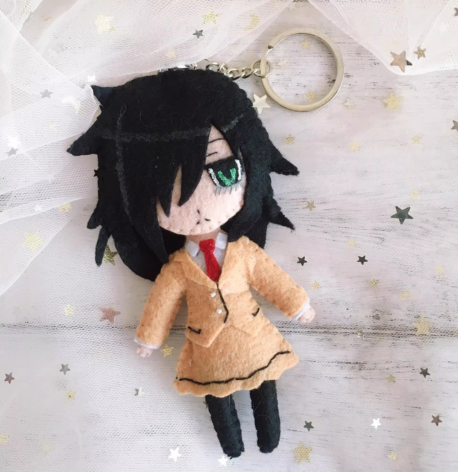 11cm Handmade Tomoko Kuroki Plush Doll Hanging Toy Keychain Plushies Pendant