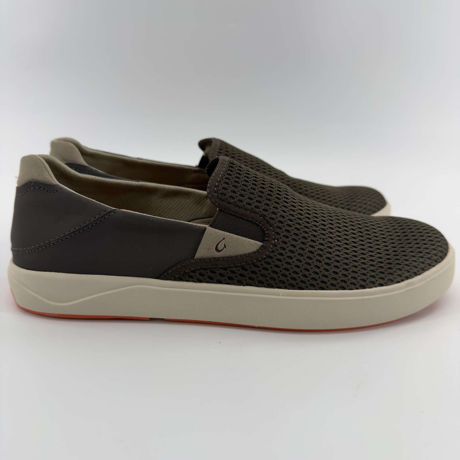 OluKai Lae’ahi Mens 11.5 Slip On Sneakers Dark Wood Mustang Mesh Shoes