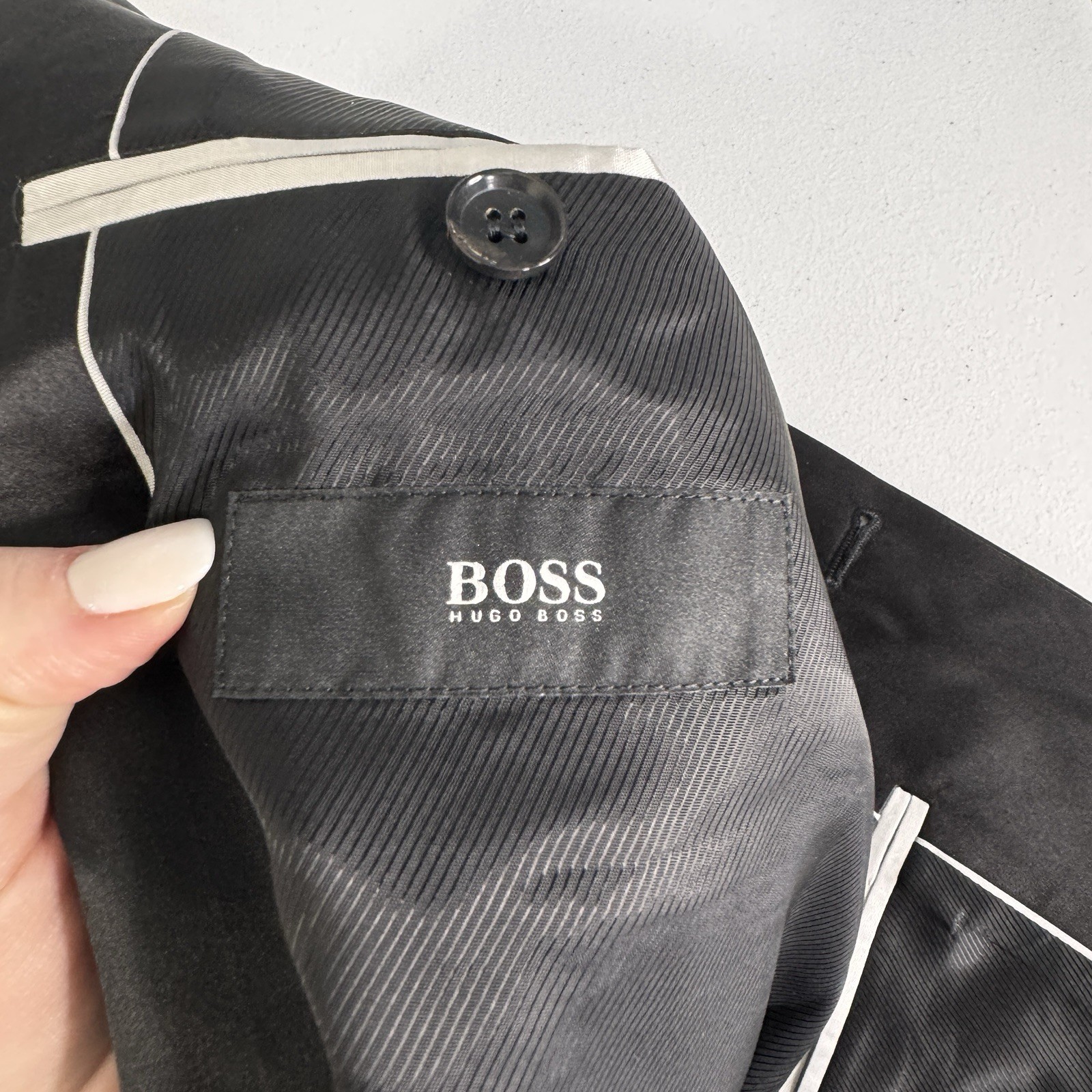 Hugo Boss The Stars75/Glamour3 Tuxedo Suit Set Mens 44R Black 100% Wool Formal