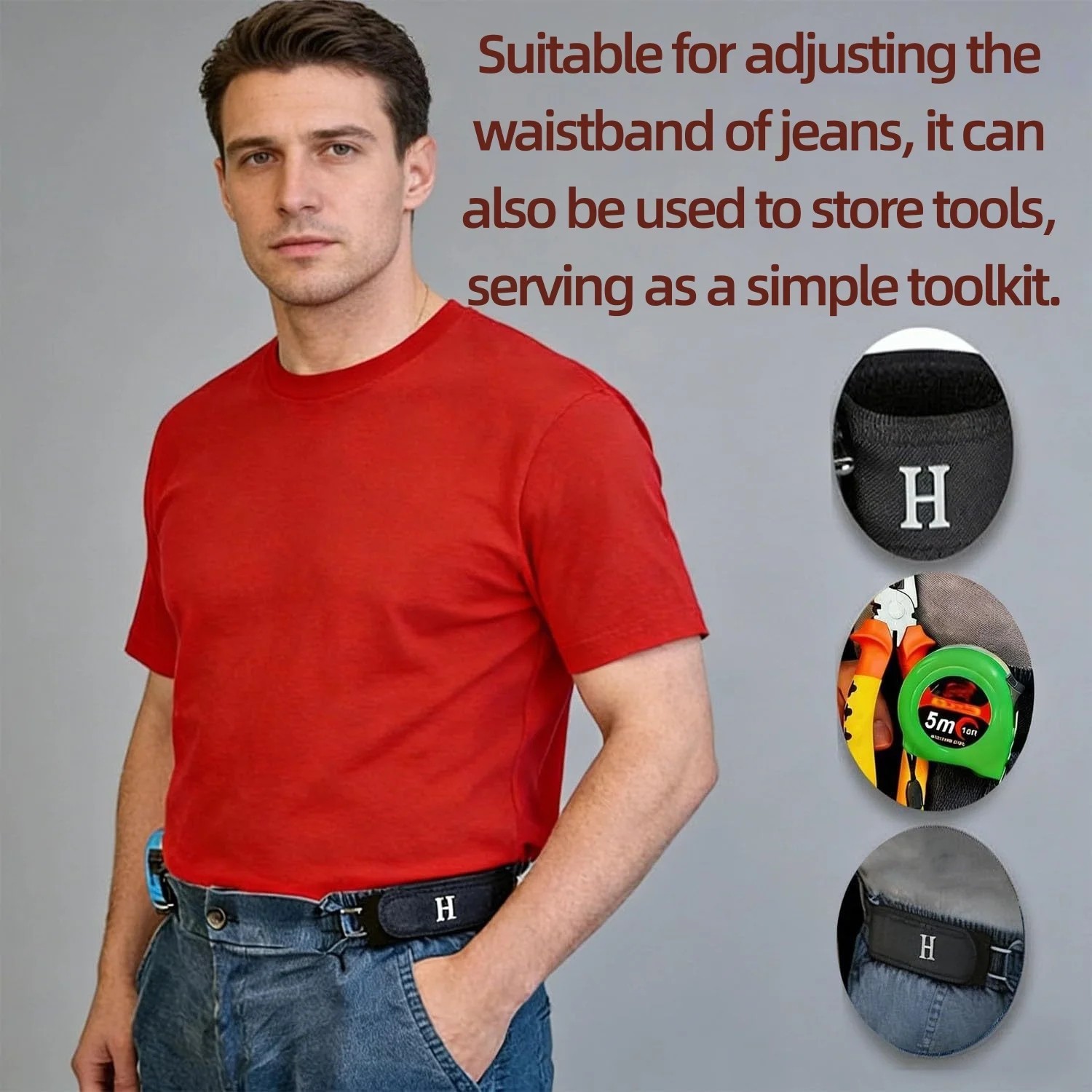 2 Pack Buckleless Elastic Belt Adjustable Waist Belt for Men Women