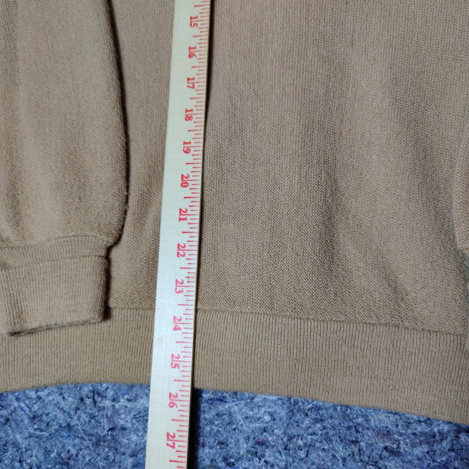 Vintage Izod Lacoste Mens Cardigan Sweater Tan Camel Orlon Acrylic Medium USA