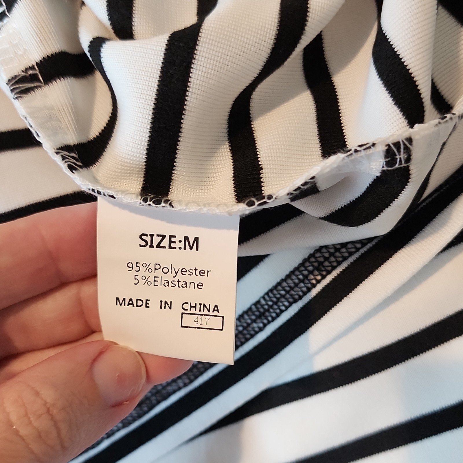 Big juicy Fashions Black & White Striped Knit 2pc Set Top/Shorts M Elastic Waist