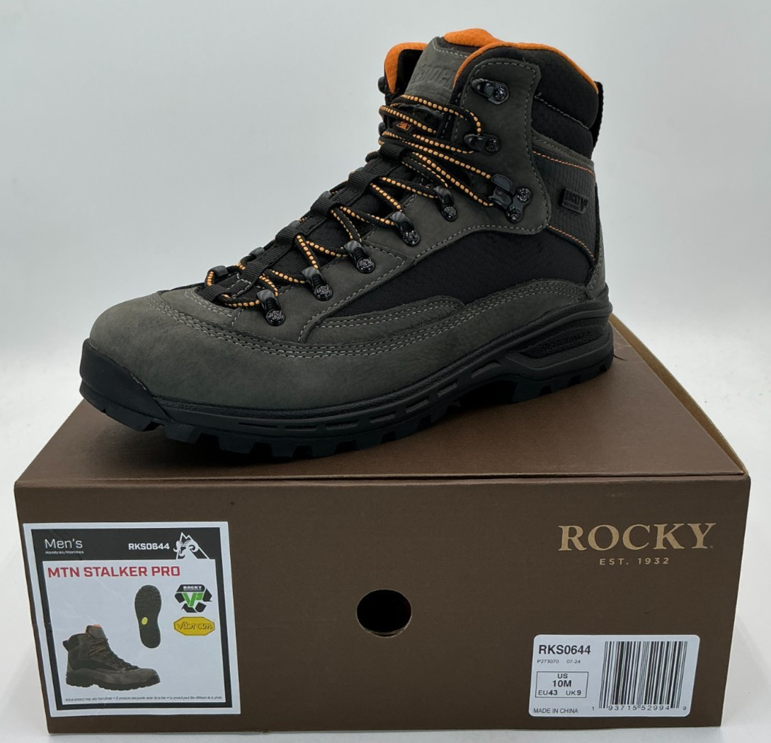 Rocky MTN Stalker Pro Men’s Size 10 Charcoal Waterproof Hiker Boots NIB