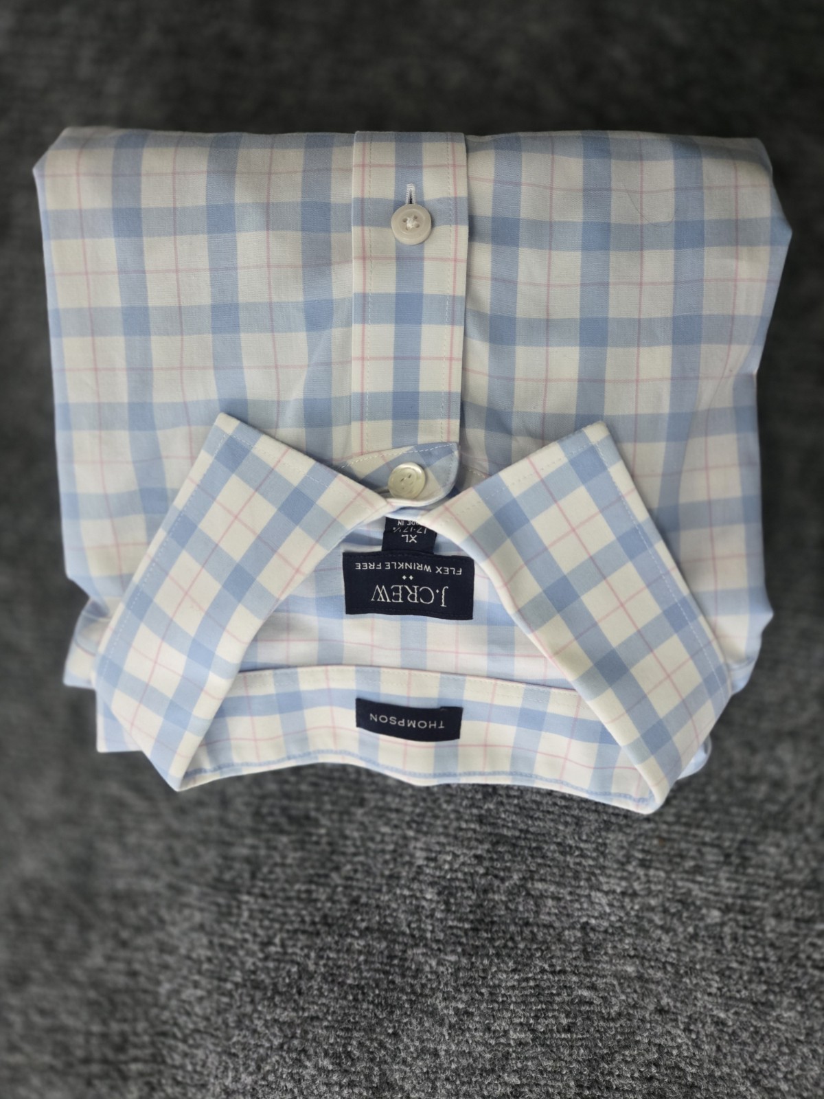 J. Crew Long Sleeve Men Shirt White Check Size XL Cotton