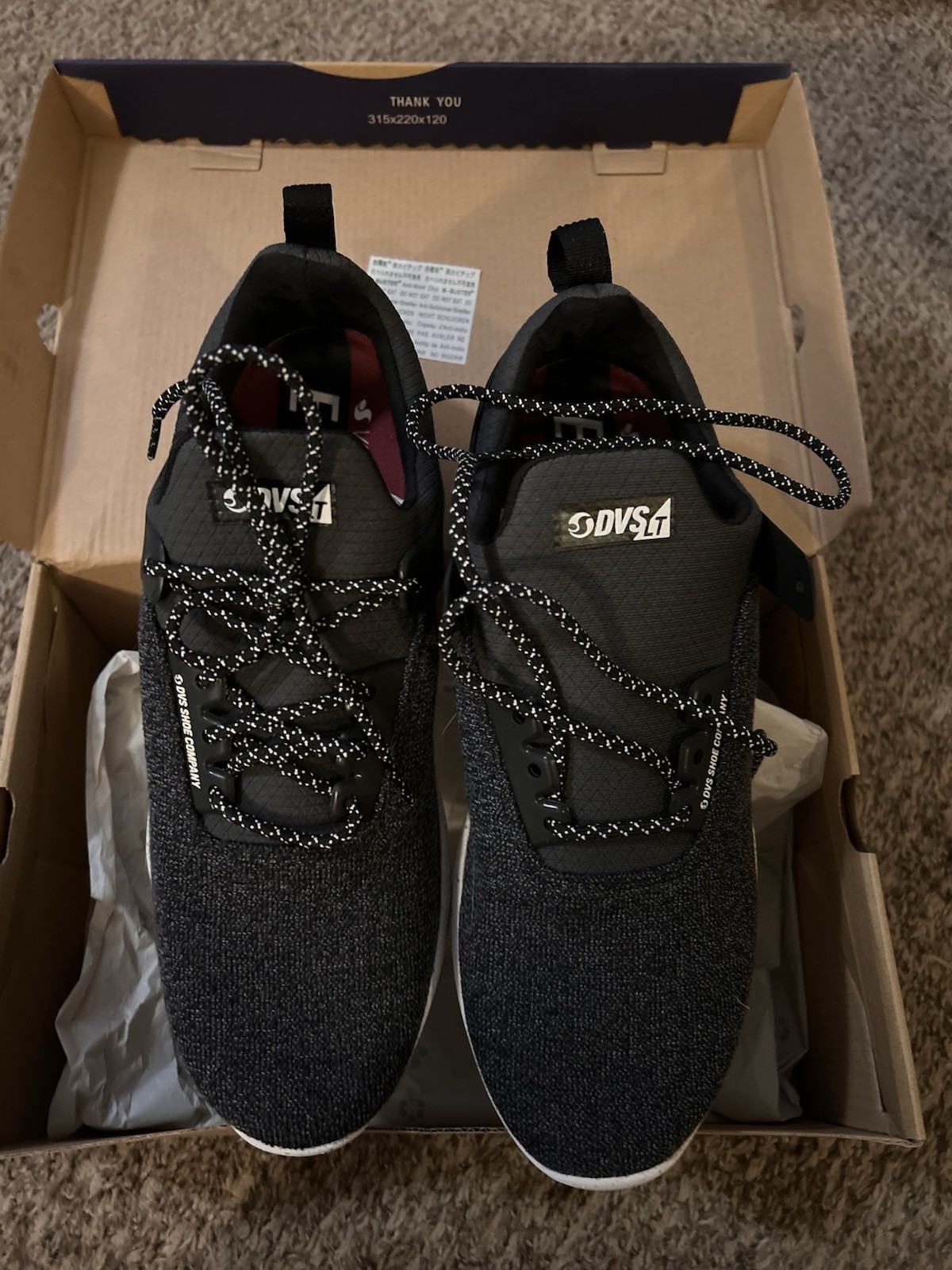 DVS Cinch LT + Grey Static Knit Shoe Men’s Size 10