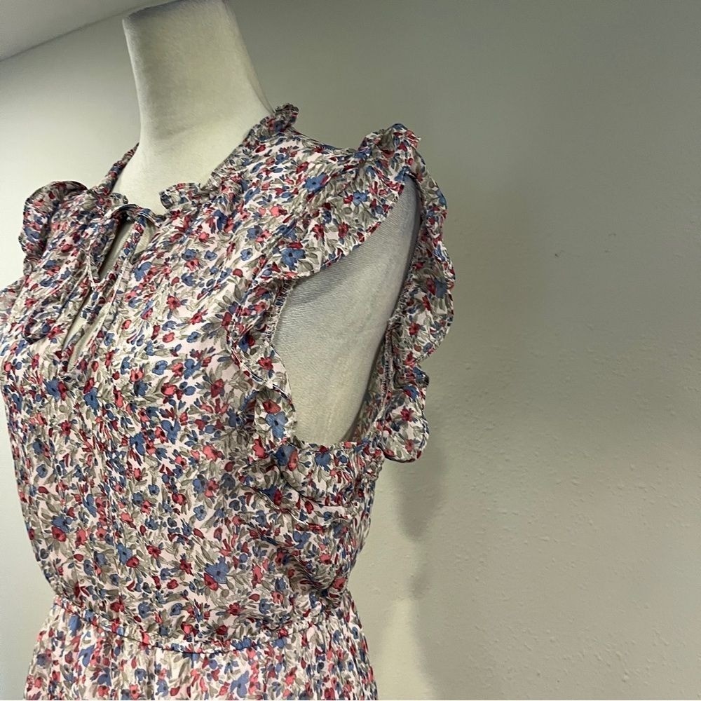 BB Dakota Floral Ruffle sleeves Midi Dress cottagecore style size extra small