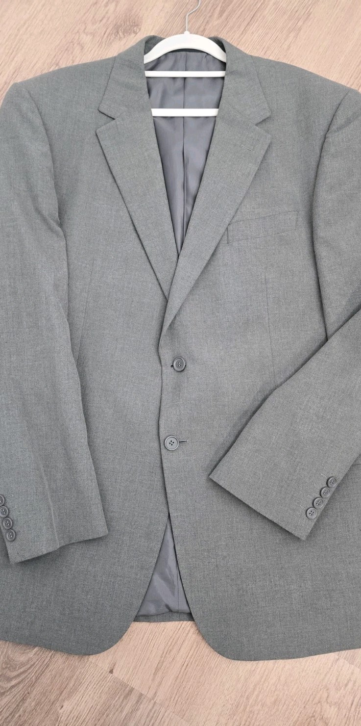M&S Tailoring Single Breasted Jacket ‘Beige’ Machine Washable UK Chest 44″ Long