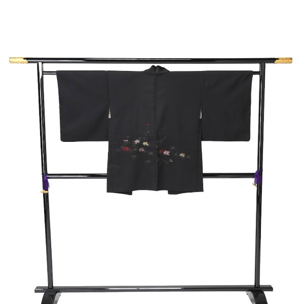 flower Synthetic fiber Haori Black Painting Haori polyester black Women