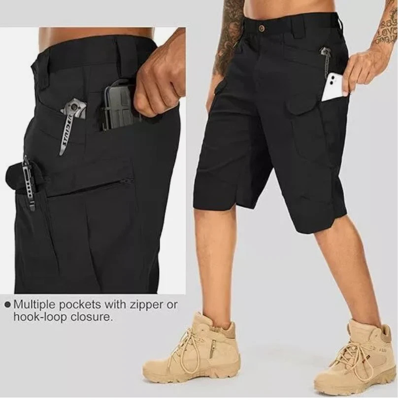 Mens Tactical Shorts Cargo Shorts Outdoor Waterproof Hiking Fishing Track Shorts